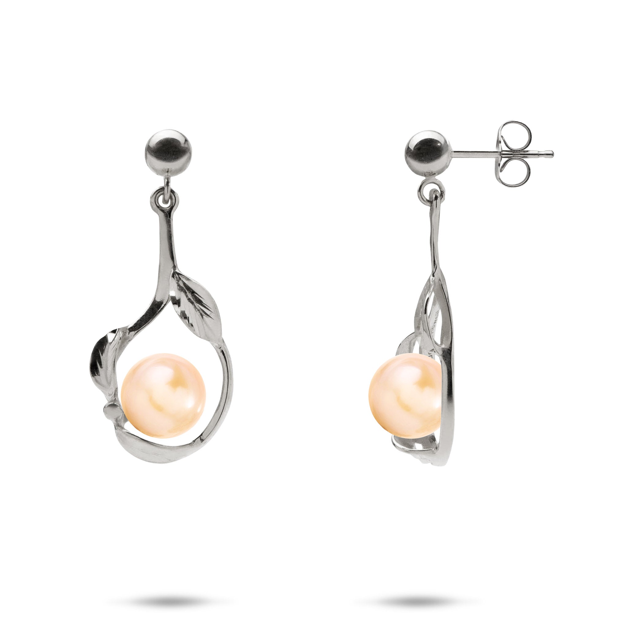 Pick A Pearl Maile Earrings in White Gold - 23mm