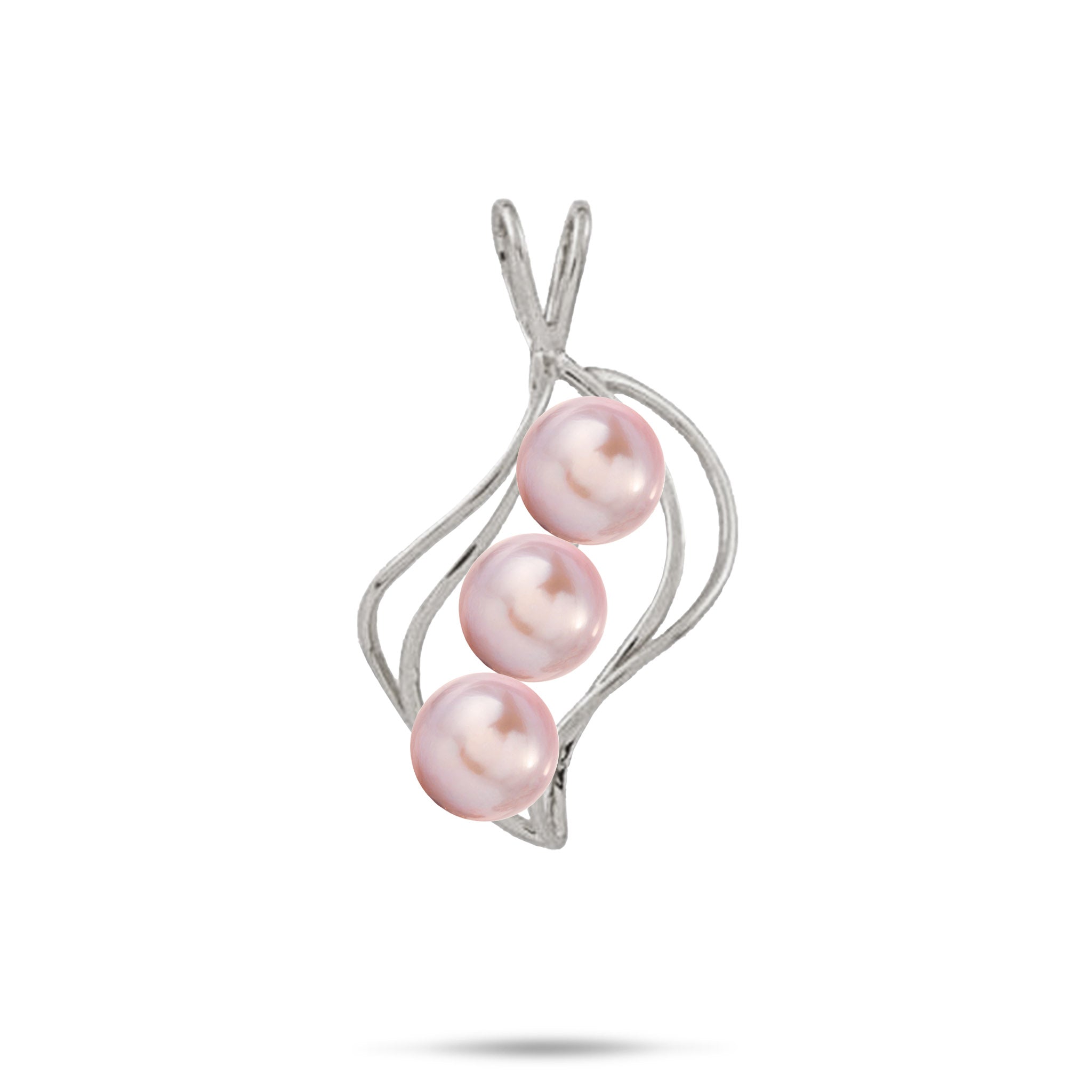 Pick A Pearl Waterfall Pendant in White Gold - 22mm