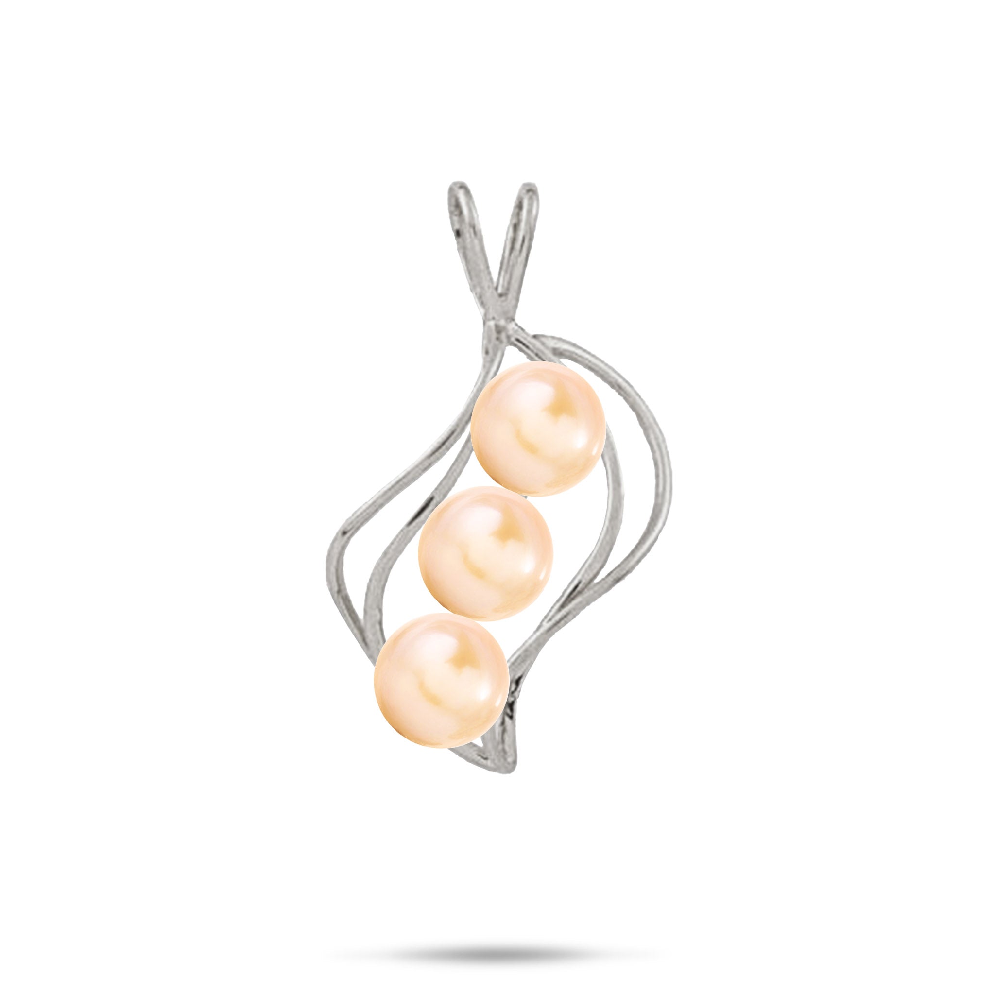 Pick A Pearl Waterfall Pendant in White Gold - 22mm