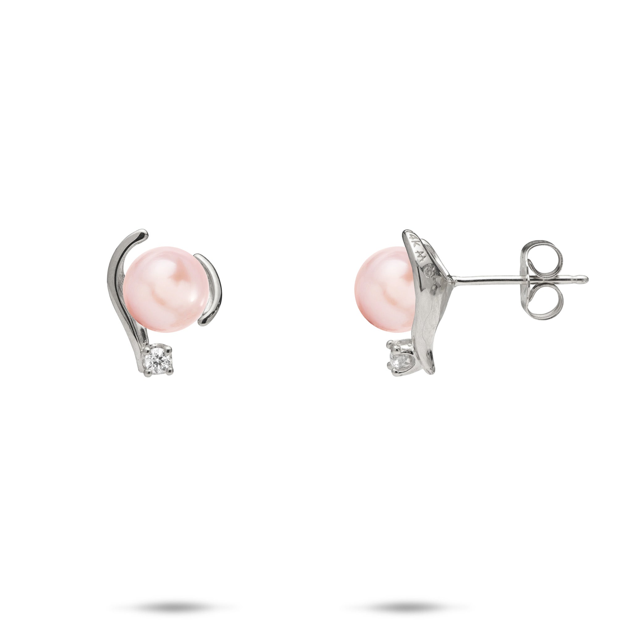 Pick A Pearl Earrings in White Gold with Diamonds - 12mm