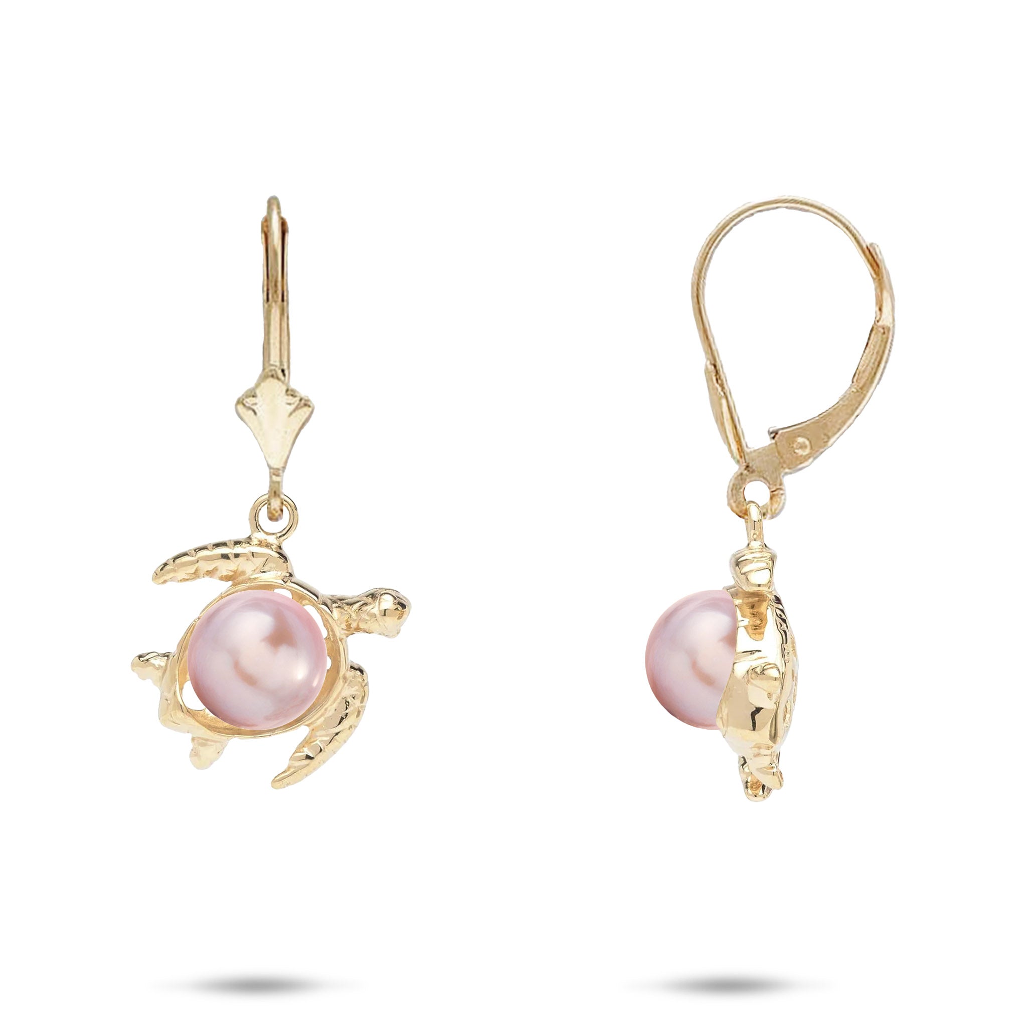 Pick A Pearl Honu Earrings in Gold - 13mm