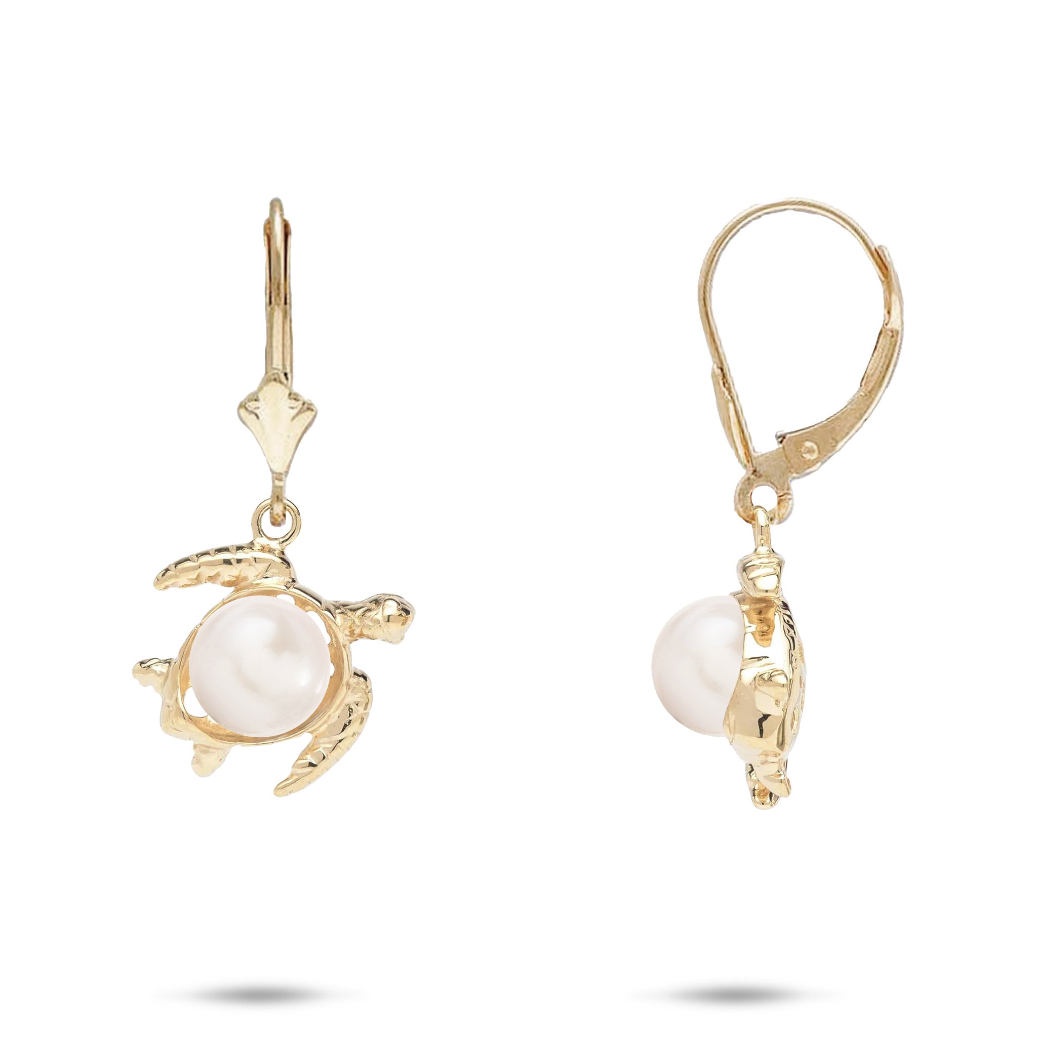 Pick A Pearl Honu Earrings in Gold - 13mm