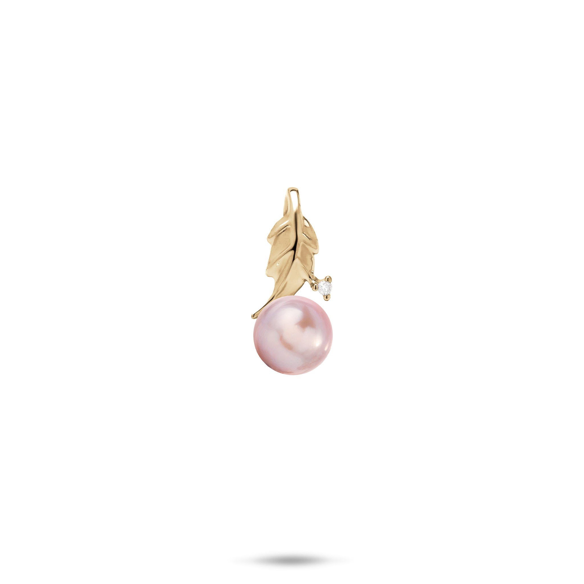 Pick A Pearl Maile Pendant in Gold with Diamond - 16mm