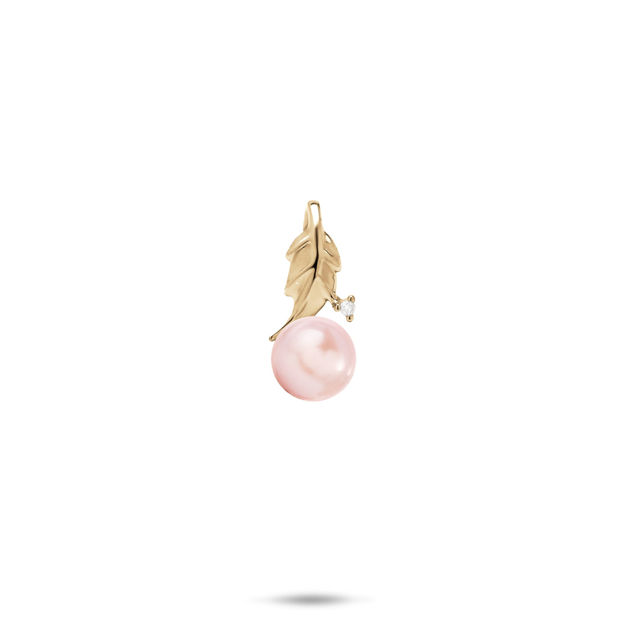 Pick A Pearl Maile Pendant in Gold with Diamond - 16mm