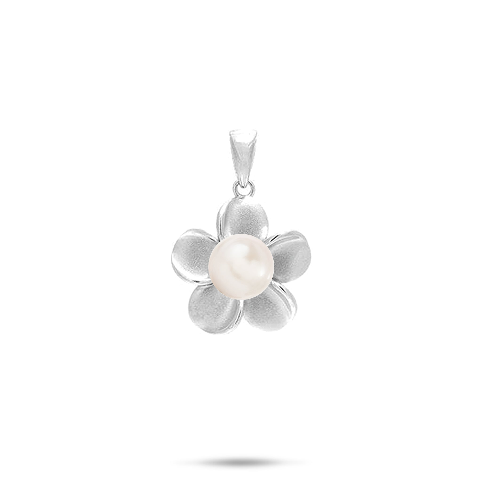 Pick A Pearl Plumeria Pendant in Sterling Silver - 15mm