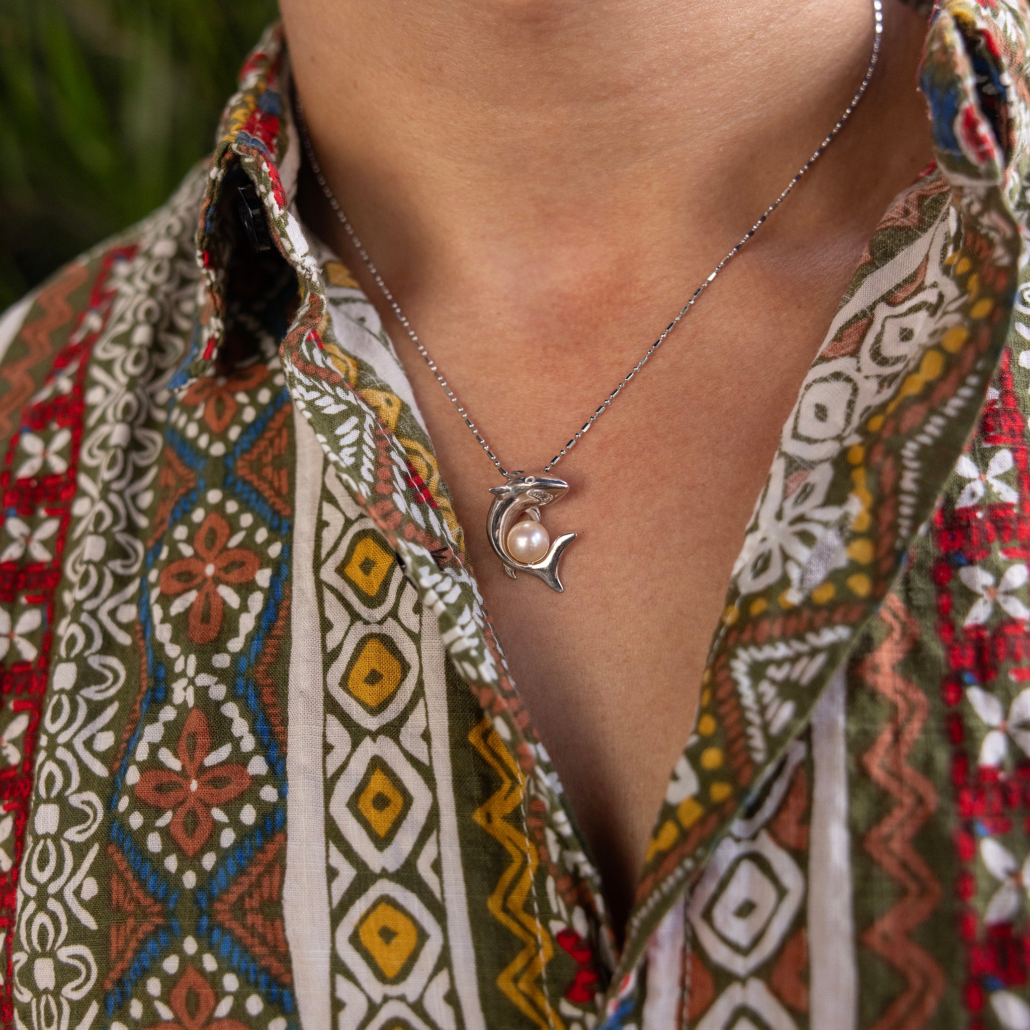 Pick A Pearl Shark Pendant in Sterling Silver - 23mm
