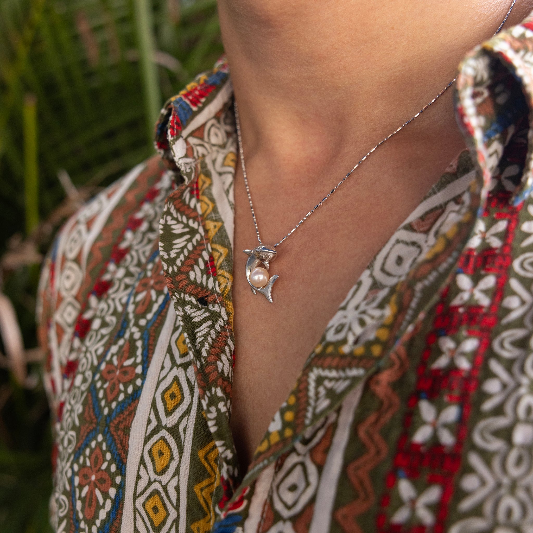 Pick A Pearl Shark Pendant in Sterling Silver - 23mm