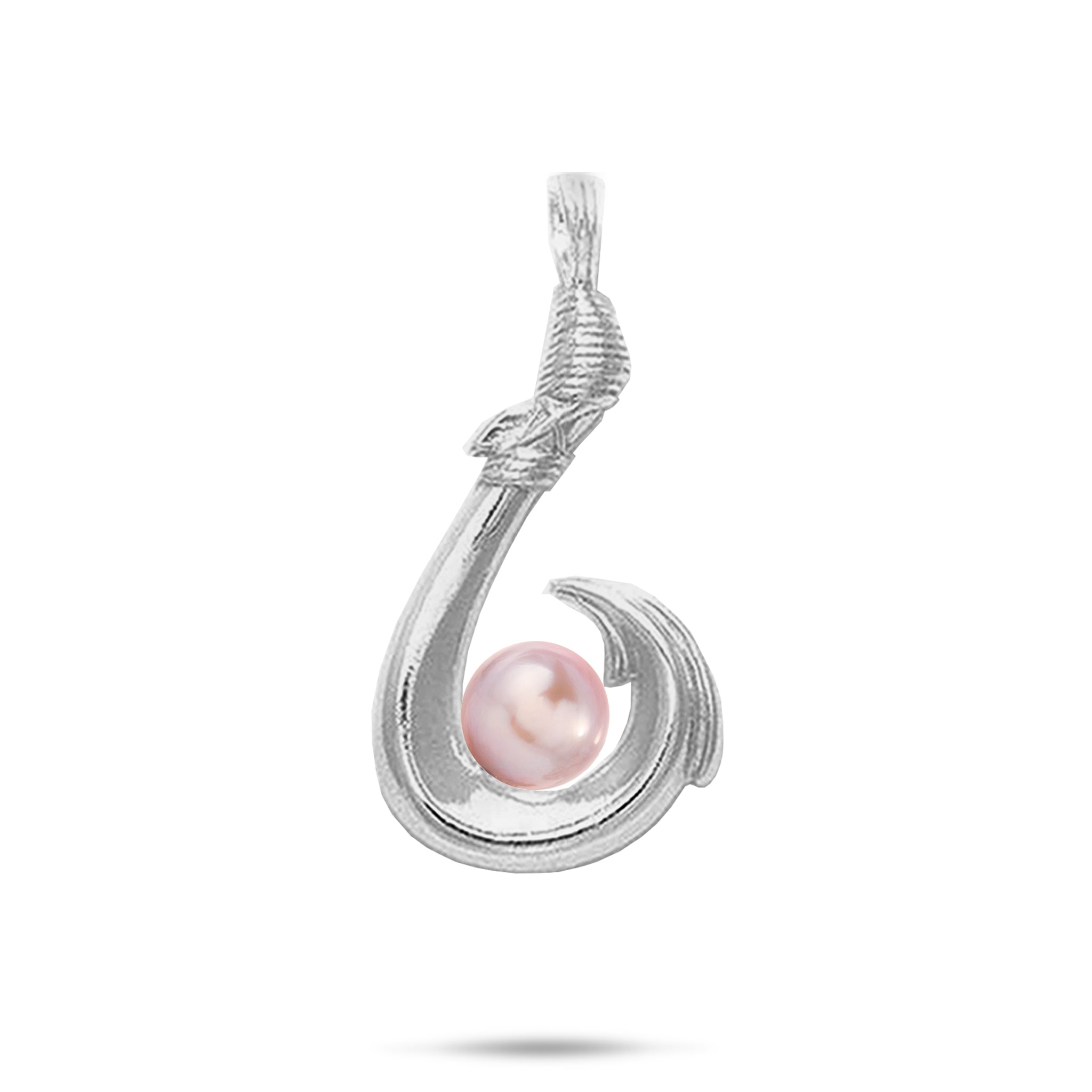 Pick A Pearl Fish Hook Pendant in Sterling Silver - 27mm