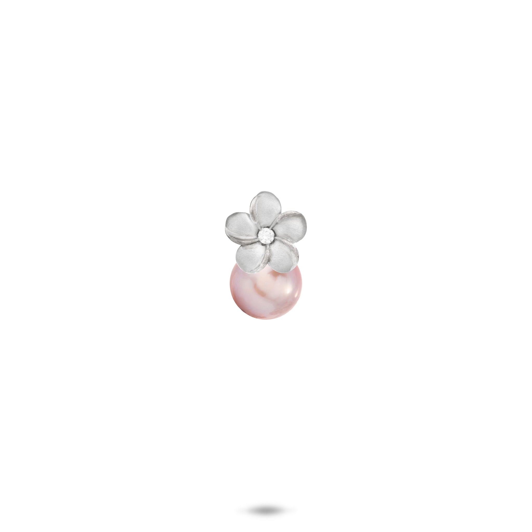 Pick A Pearl Plumeria Pendant in Sterling Silver - 8mm