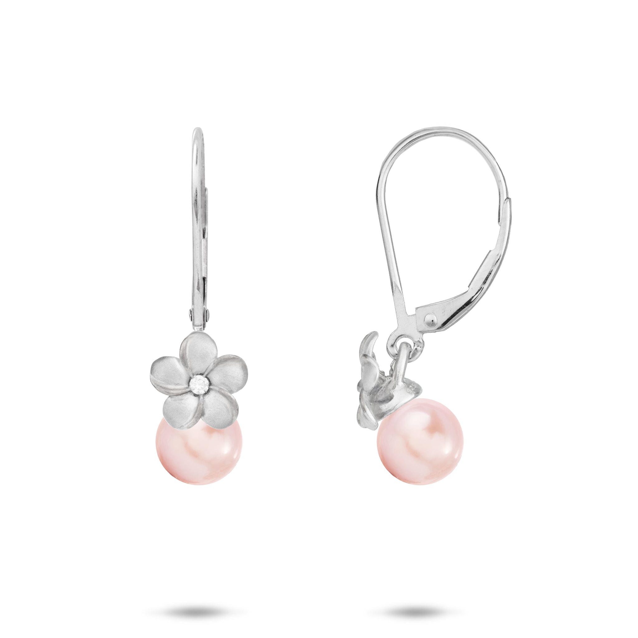 Pick A Pearl Plumeria Earring Mountings in Sterling Silver - 8mm