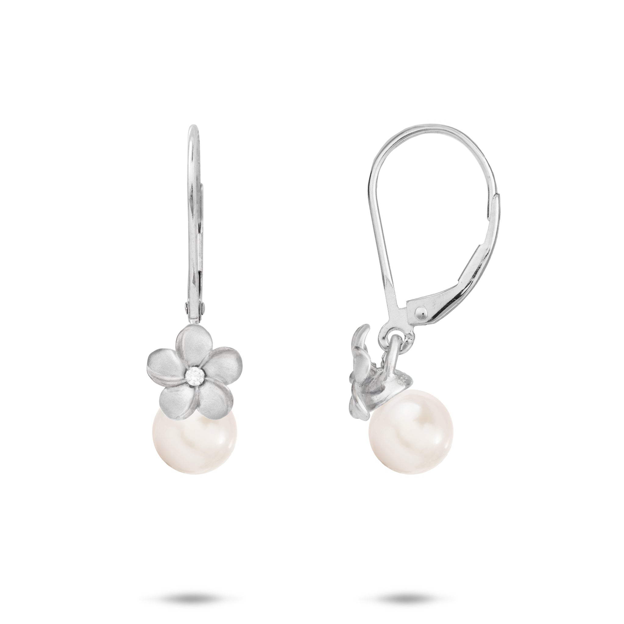 Pick A Pearl Plumeria Earring Mountings in Sterling Silver - 8mm