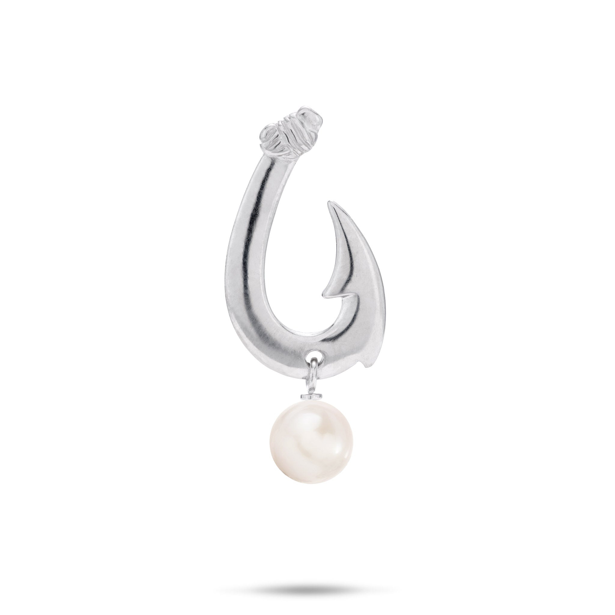 Pick A Pearl Fish Hook Pendant in Sterling Silver - 24mm