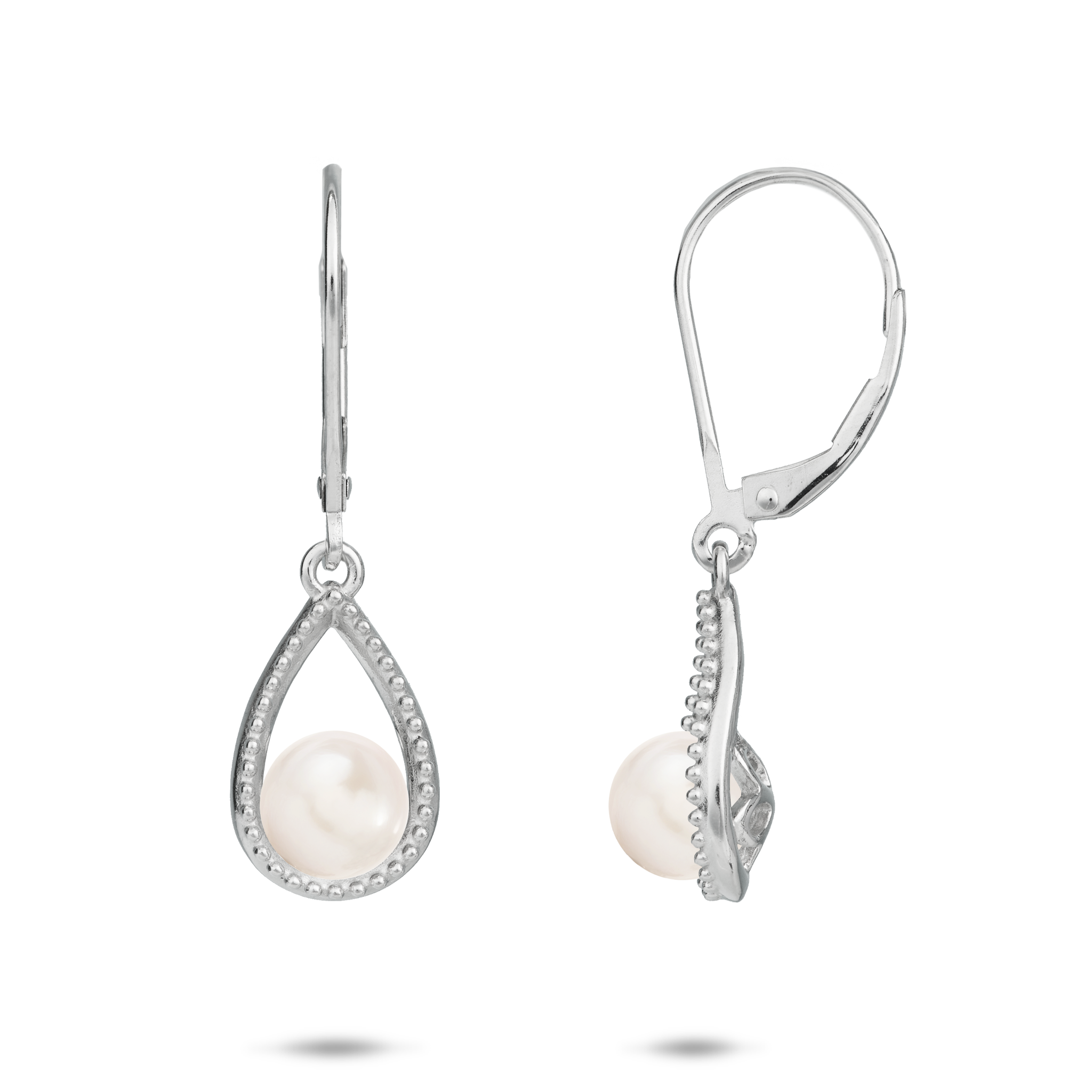 Pick A Pearl ティアドロップ イヤリング (スターリングシルバー)