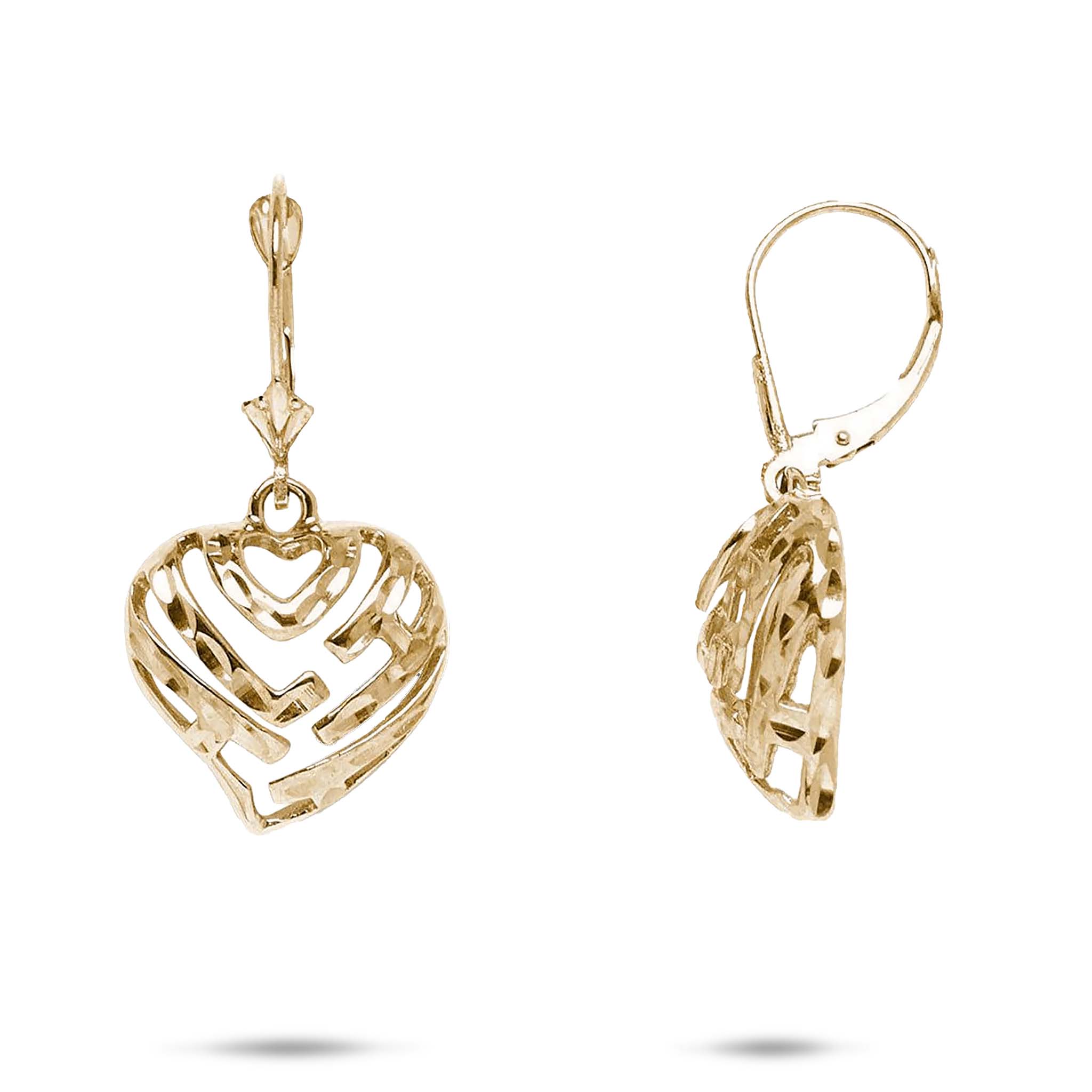 Aloha Heart Earrings in Gold - 15mm