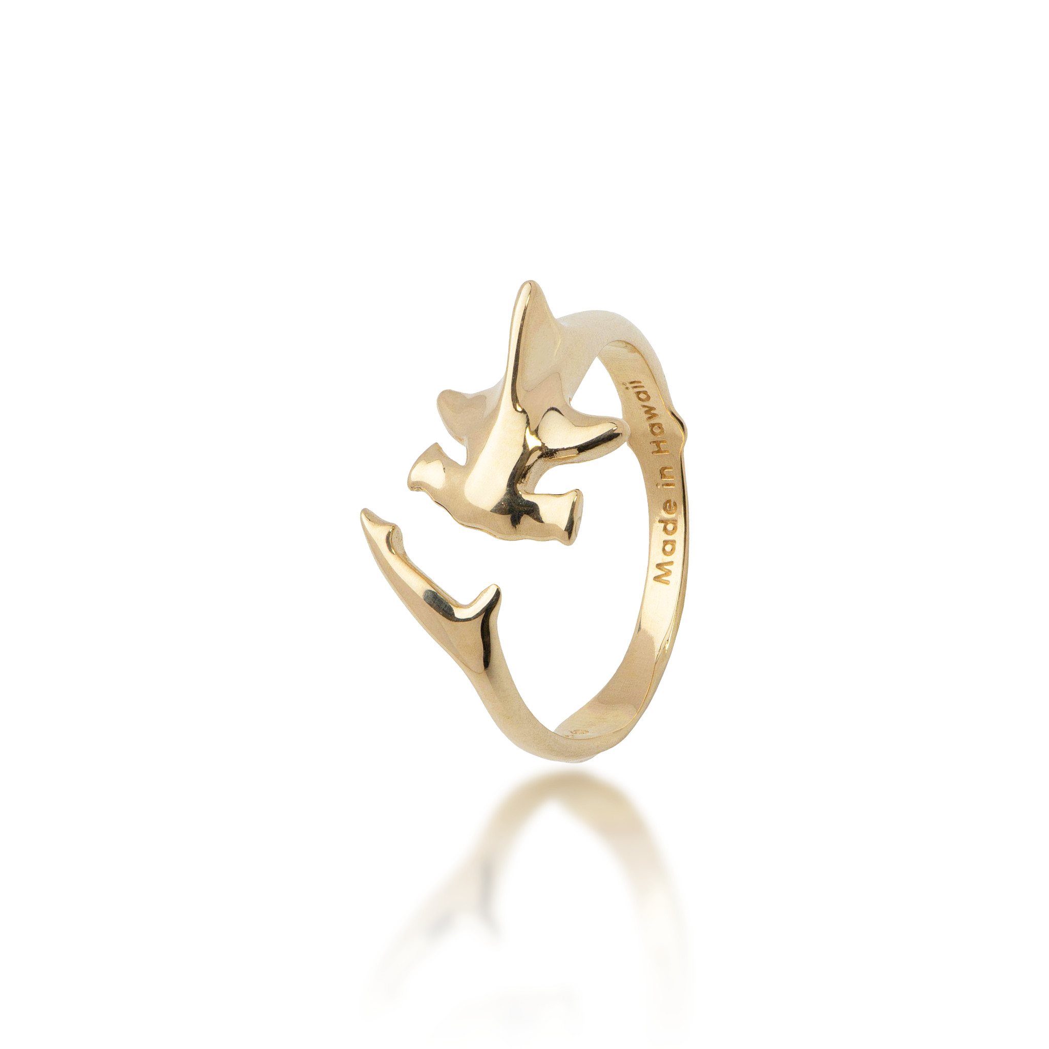 Hammerhai-Ring in Gold