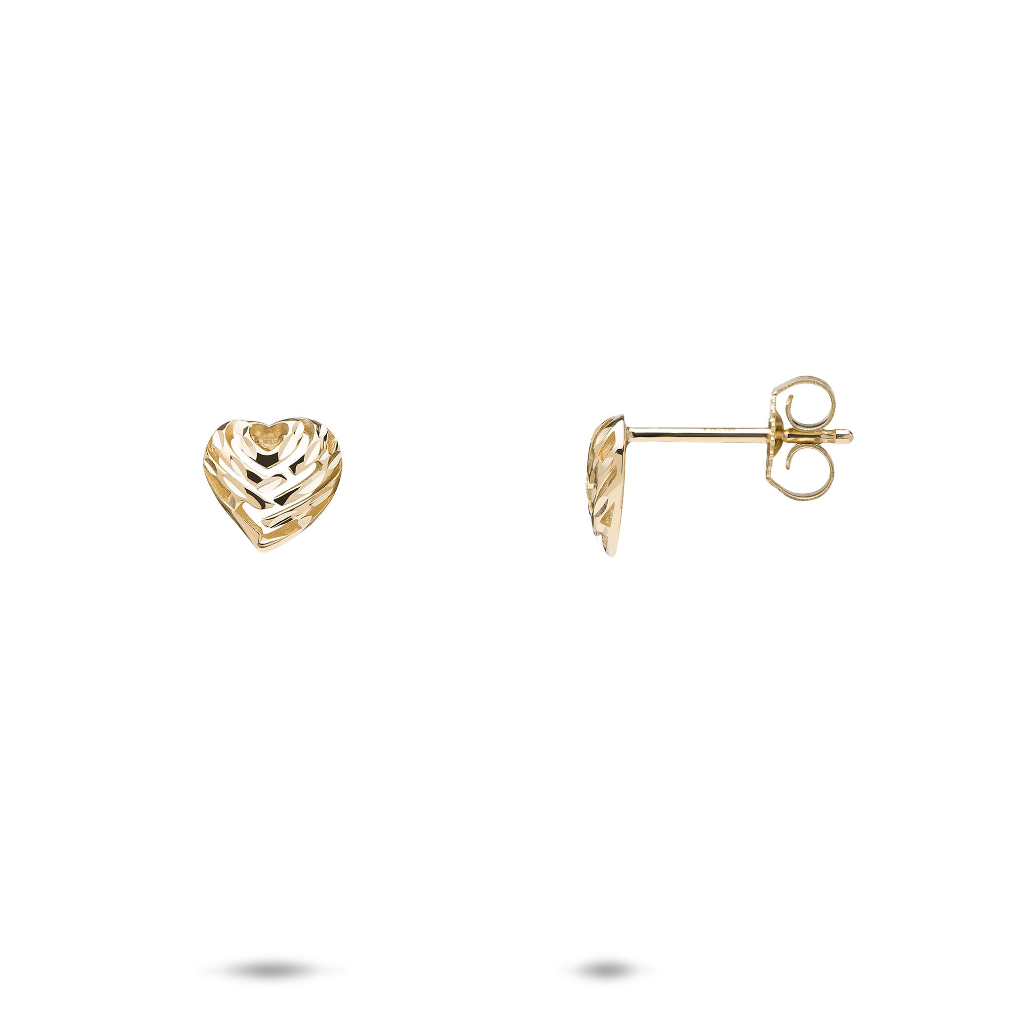 Aloha Heart Earrings in Gold - 7mm