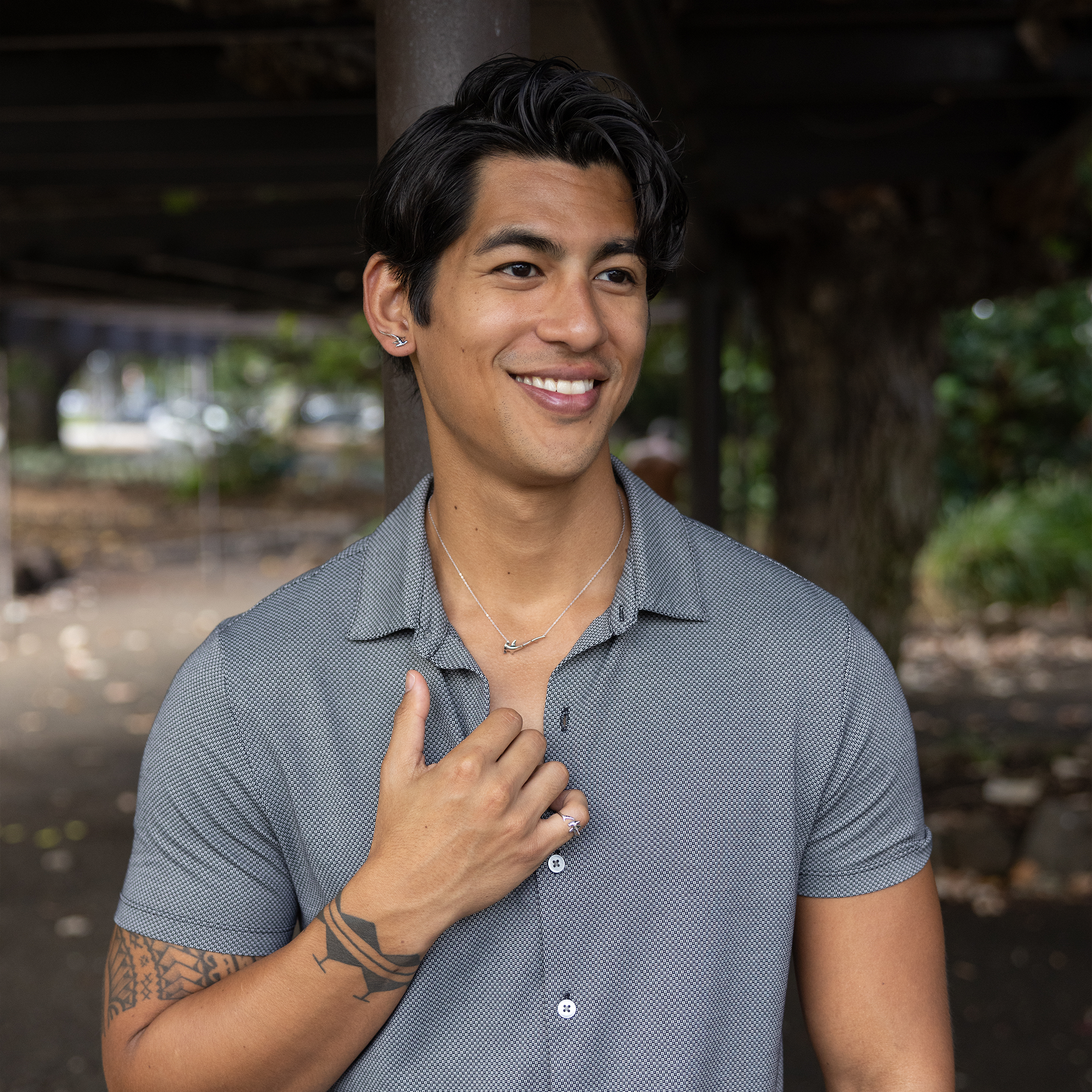 ハンマーヘッドシャーククライマーピアス(スターリングシルバー)