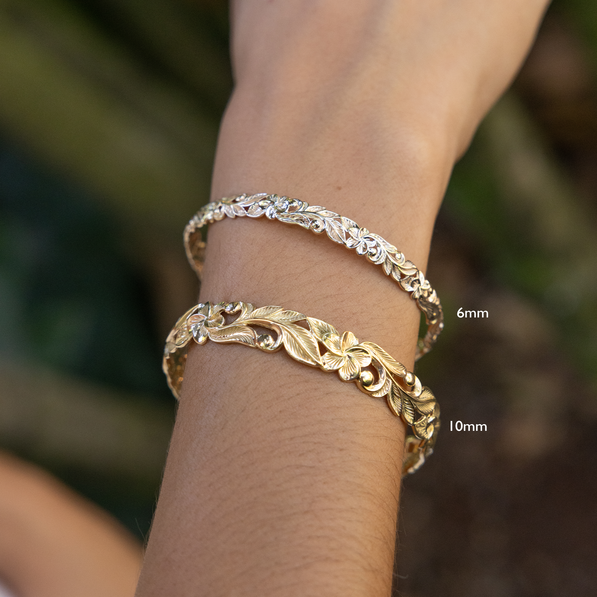 6mm and 10mm Bracelet size comparison on wrist