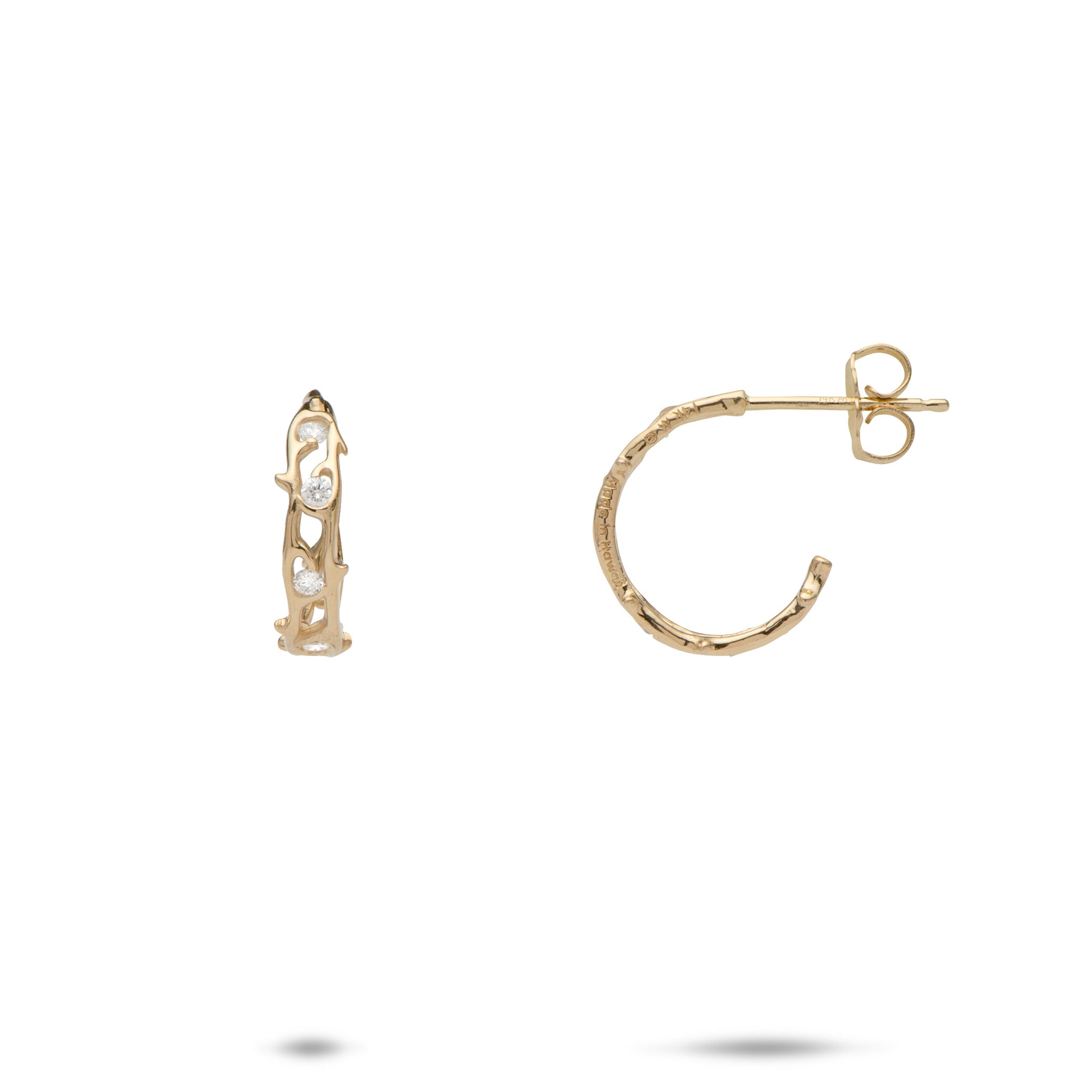 Heritage Earrings in Gold with Diamonds - 13mm