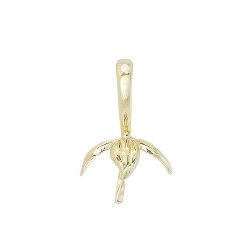 Maile Leaves Pendant Mounting in 14K Yellow Gold - Maui Divers Jewelry