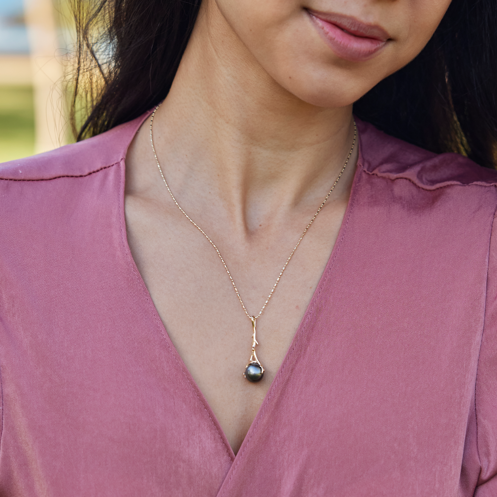 Heritage Tahitian Pearl Pendant in Gold -33mm