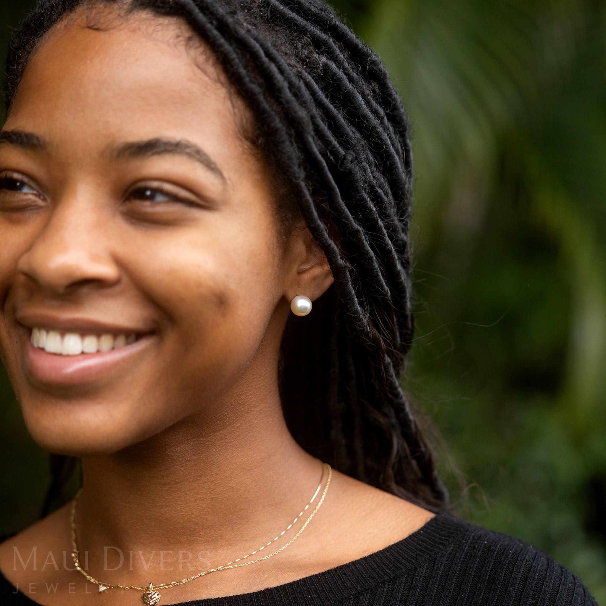South Sea Gold Pearl Earrings in Gold - 9-10mm