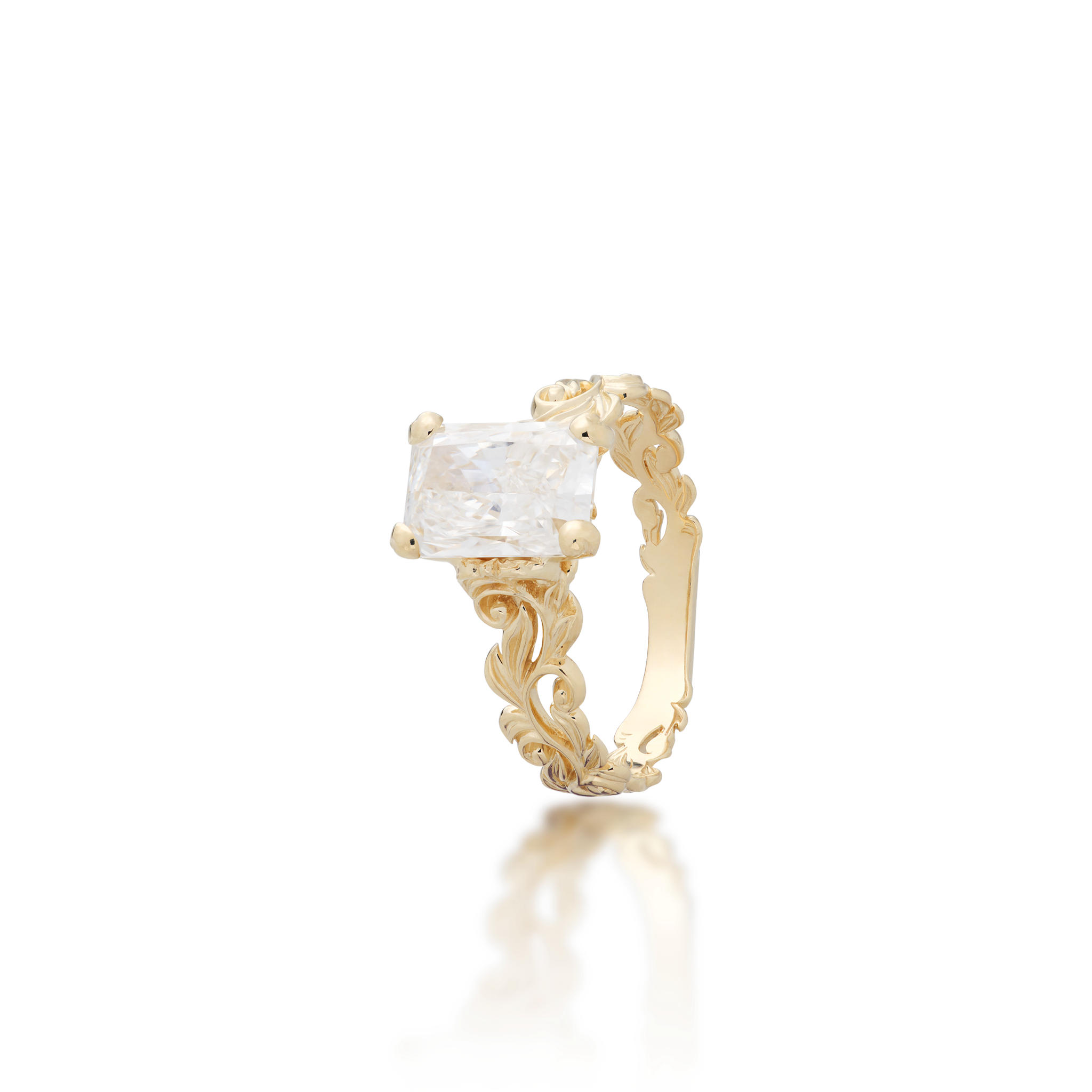 Living Heirloom Solitaire Lab Grown Diamond Engagement Ring in Gold