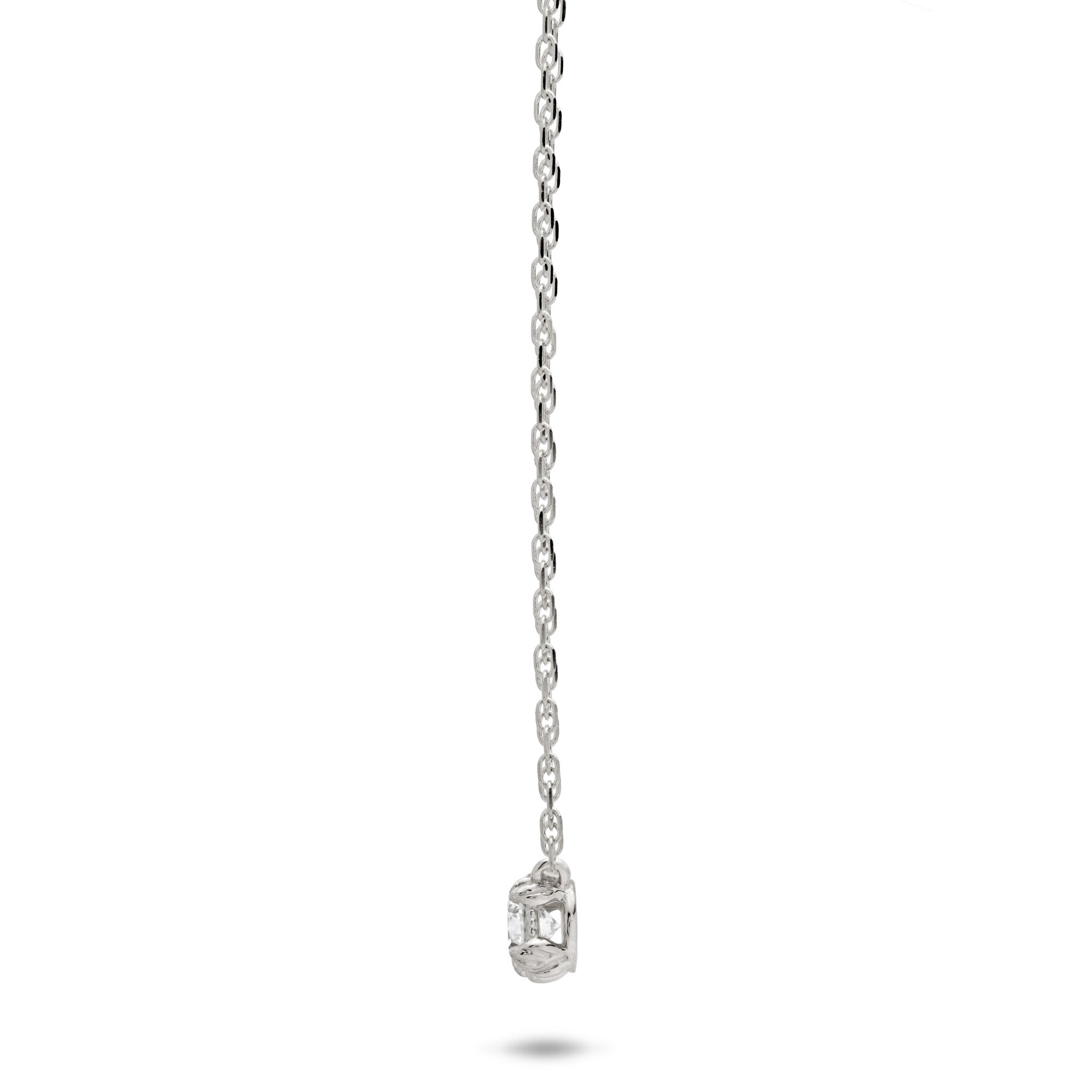 16-18" Adjustable Hidden Hawaiʻi Maile Lab Grown Diamond Necklace in White Gold