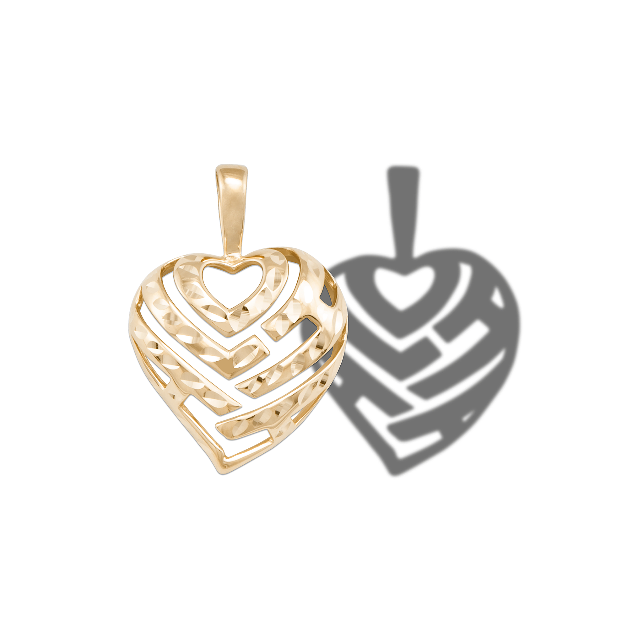 Aloha Heart Pendant in Gold  -  18mm