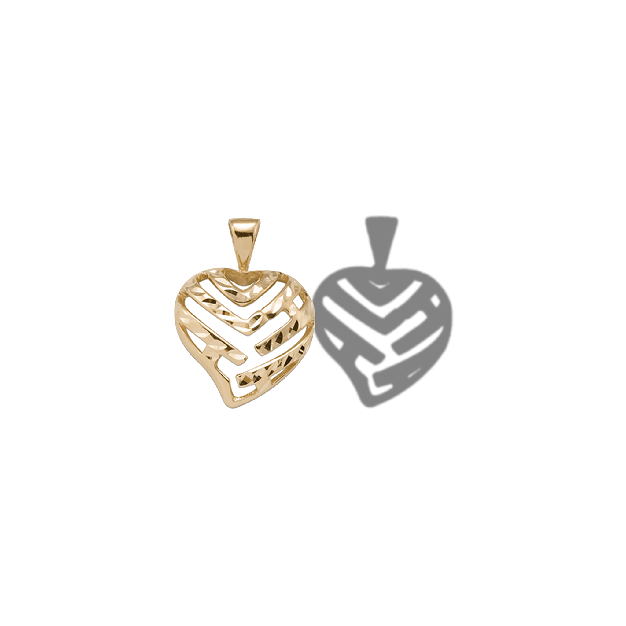 Aloha Heart Pendant in Gold  -  15mm