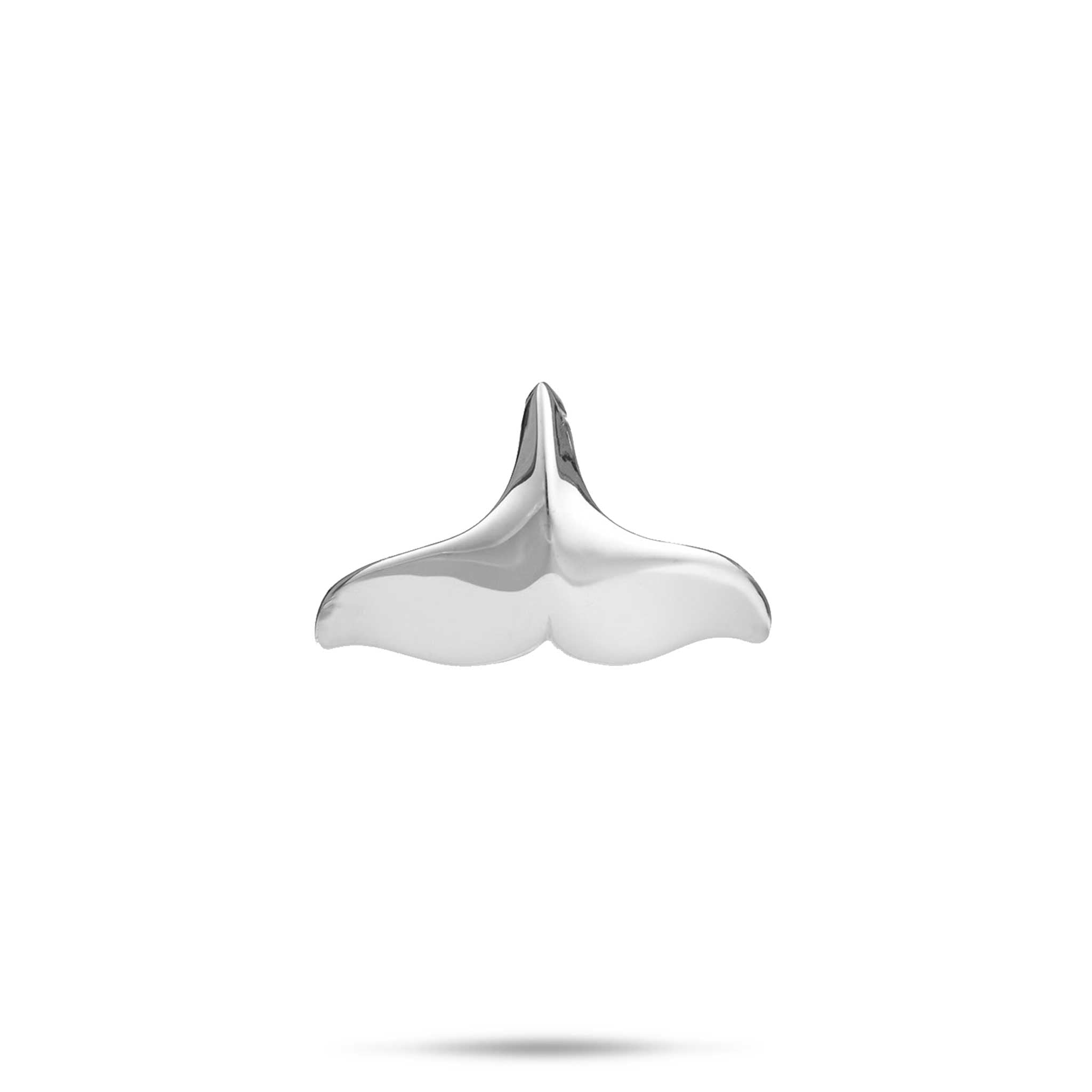Whale Tail Pendant in White Gold - 16mm
