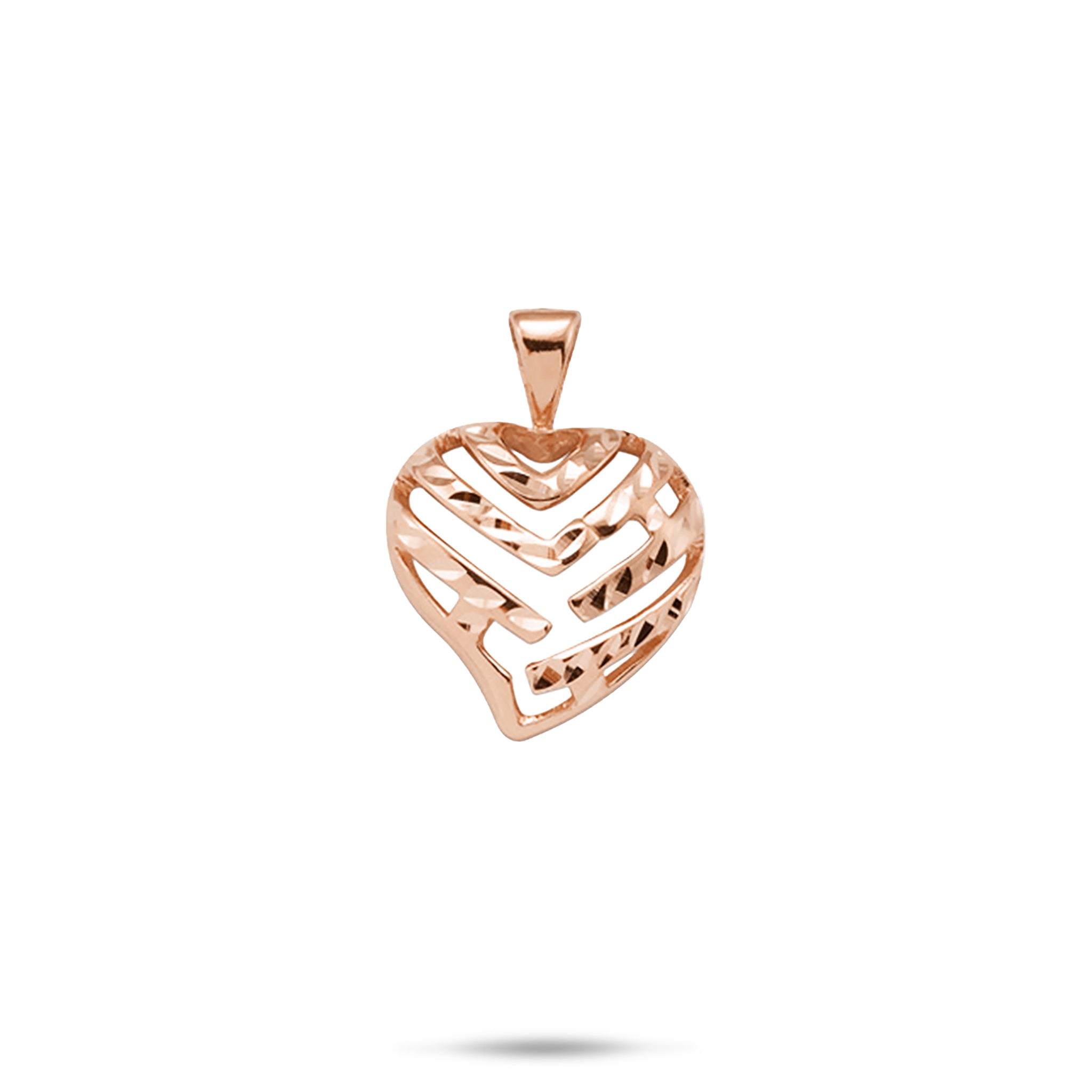 Aloha Heart Pendant in Rose Gold - 15mm
