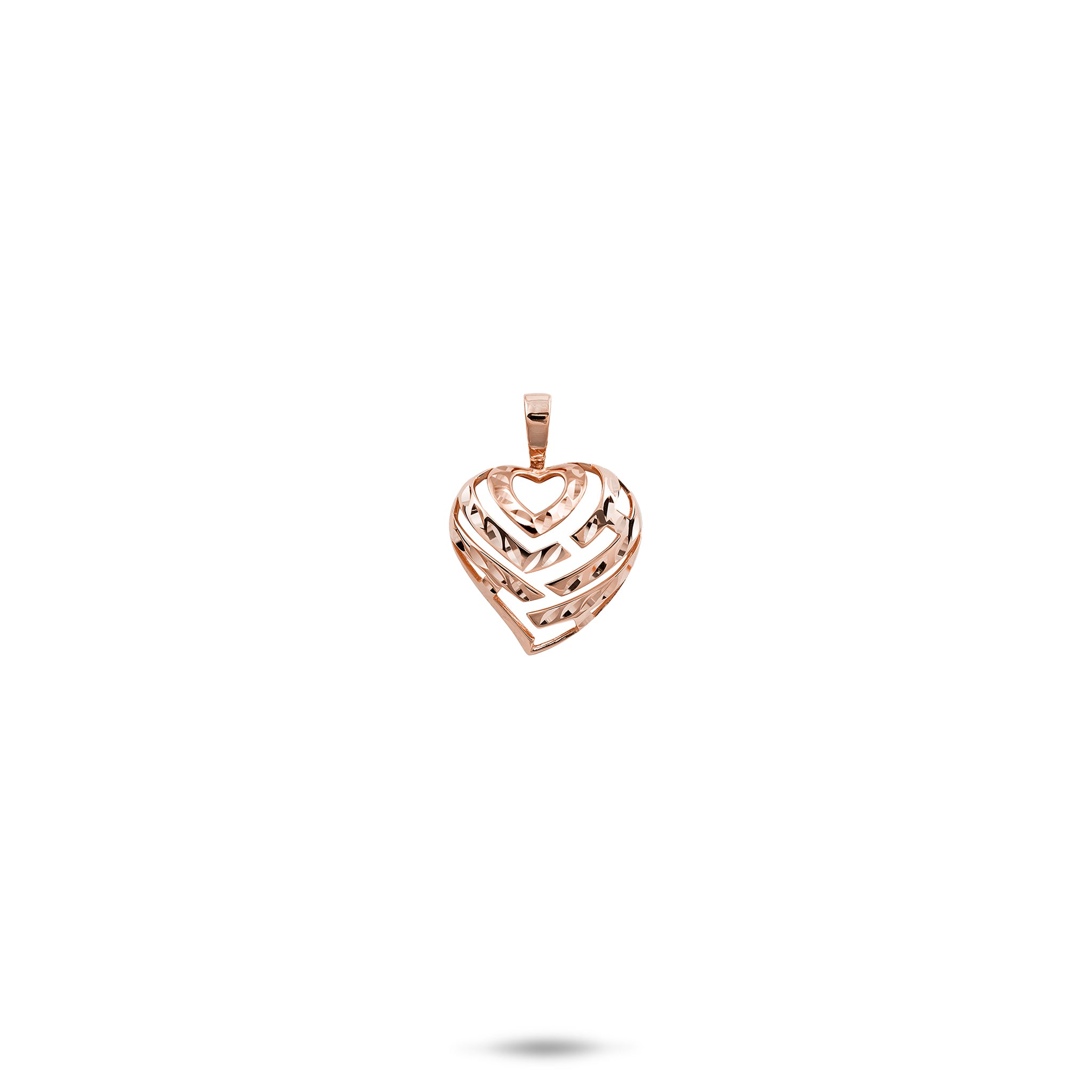 Aloha Heart Pendant in Rose Gold - 9mm