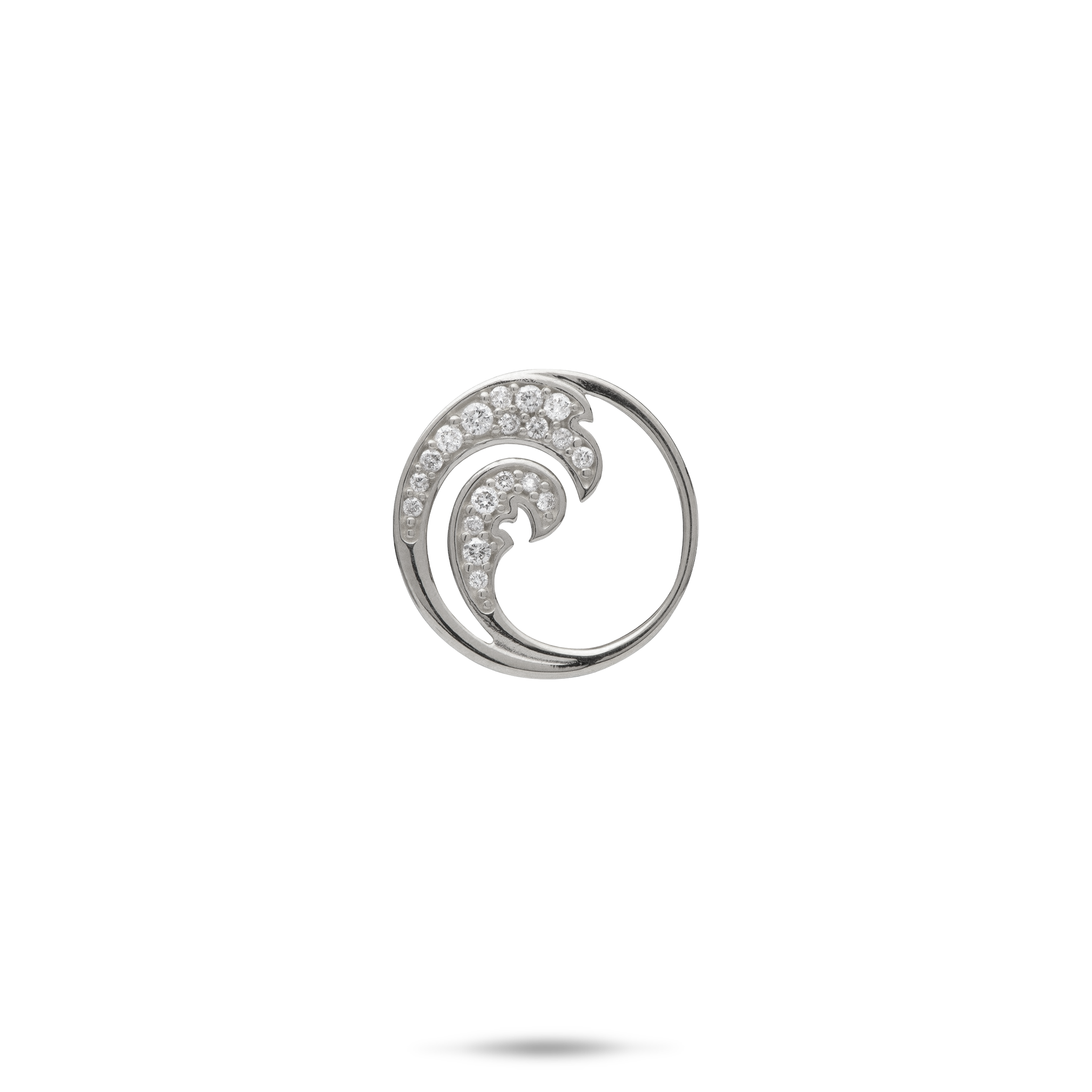 Naluプラチナダイヤモンドペンダント-15 mm