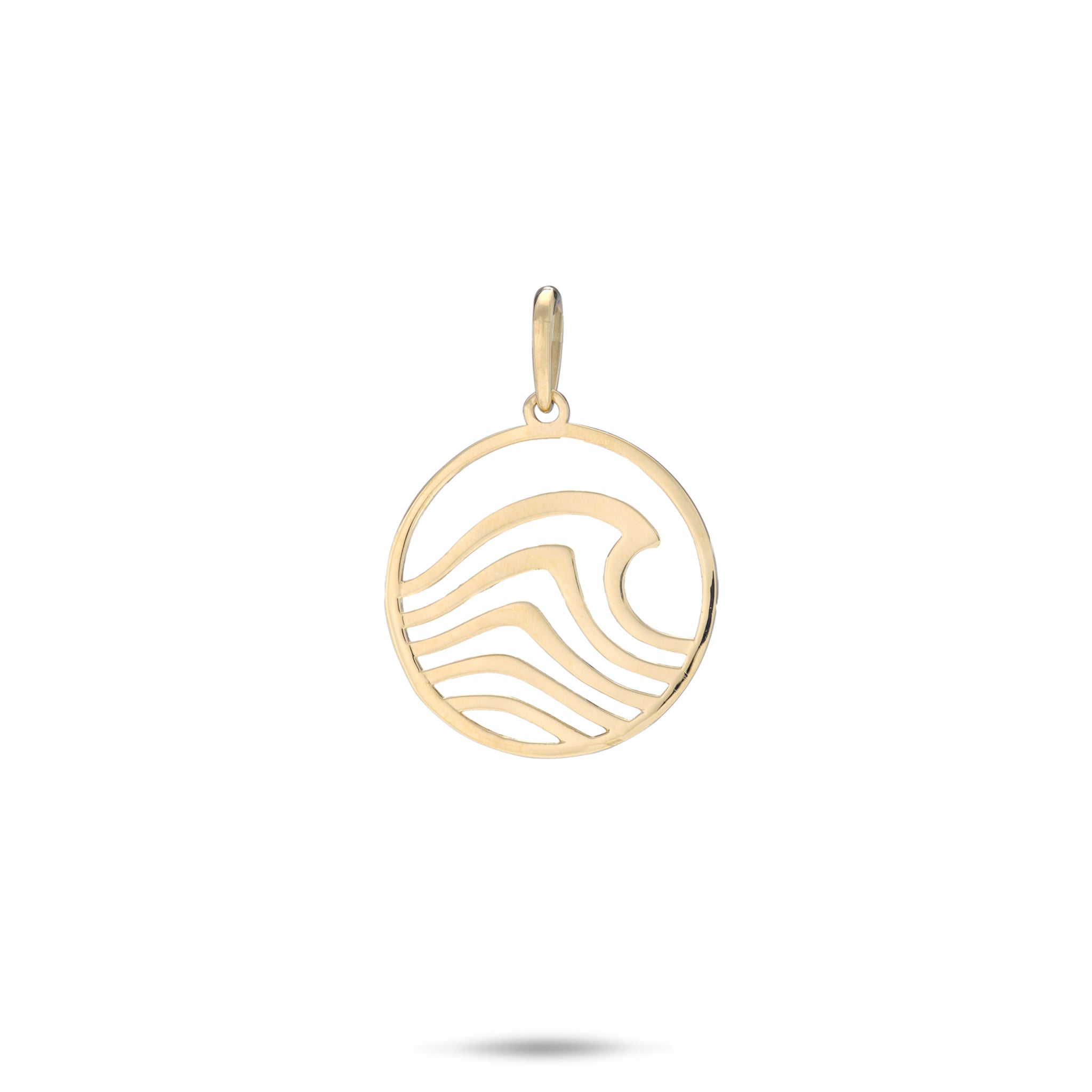 Abstract Nalu Pendant in Gold - 22mm