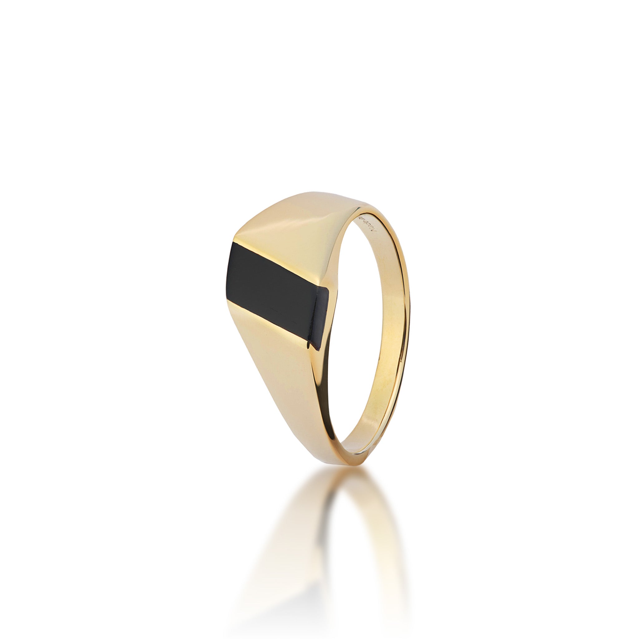 Asymmetrical Hawaiian Black Coral Ring in Gold