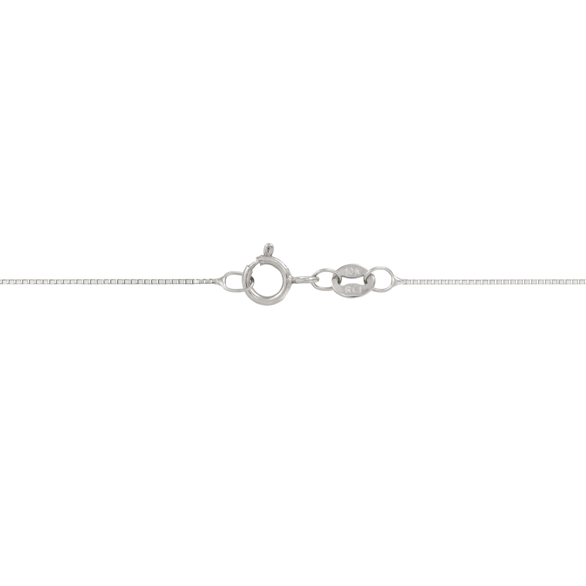 0.6mm Box Chain in 10k White Gold