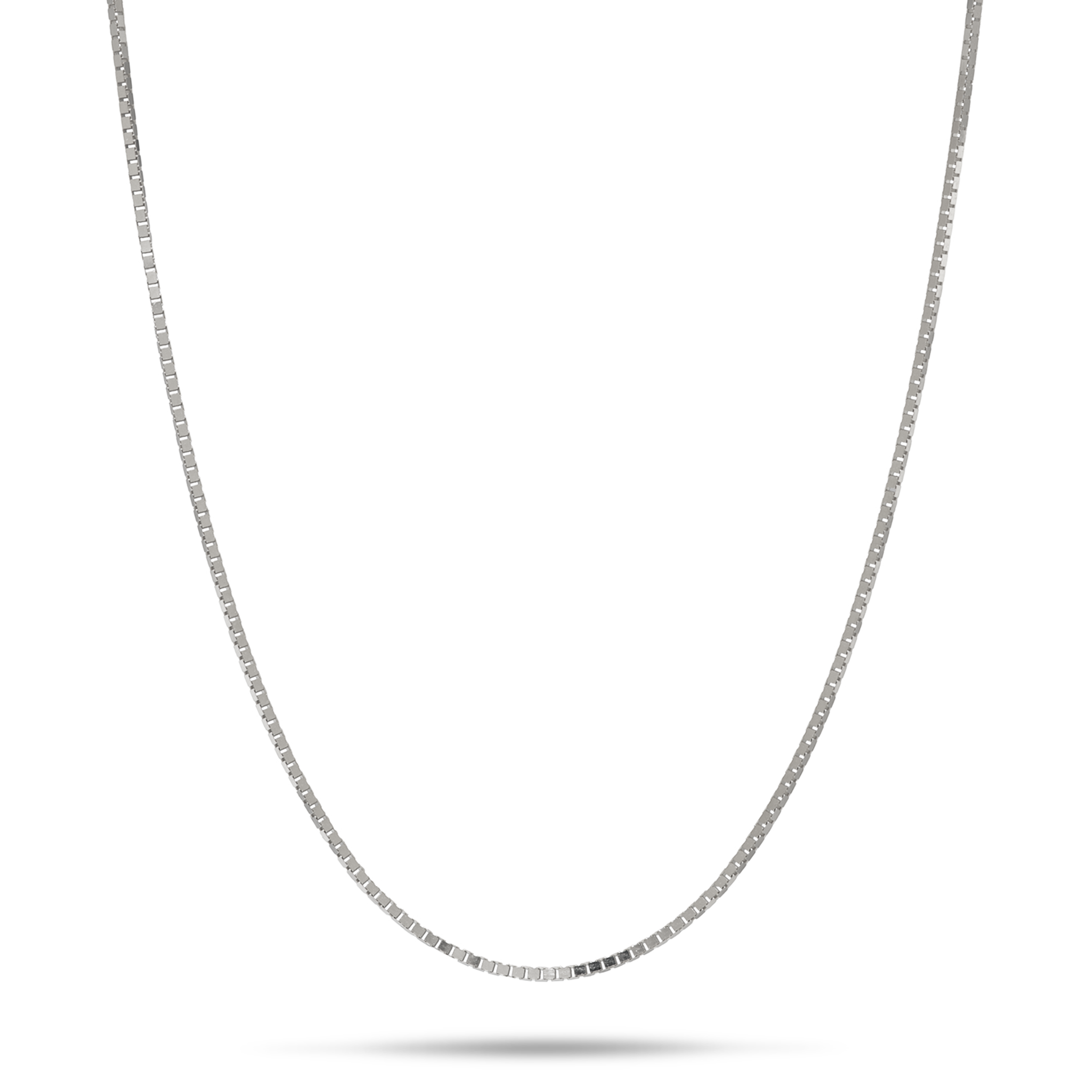 0,8 mm venezianische Kastenkette in Weißgold