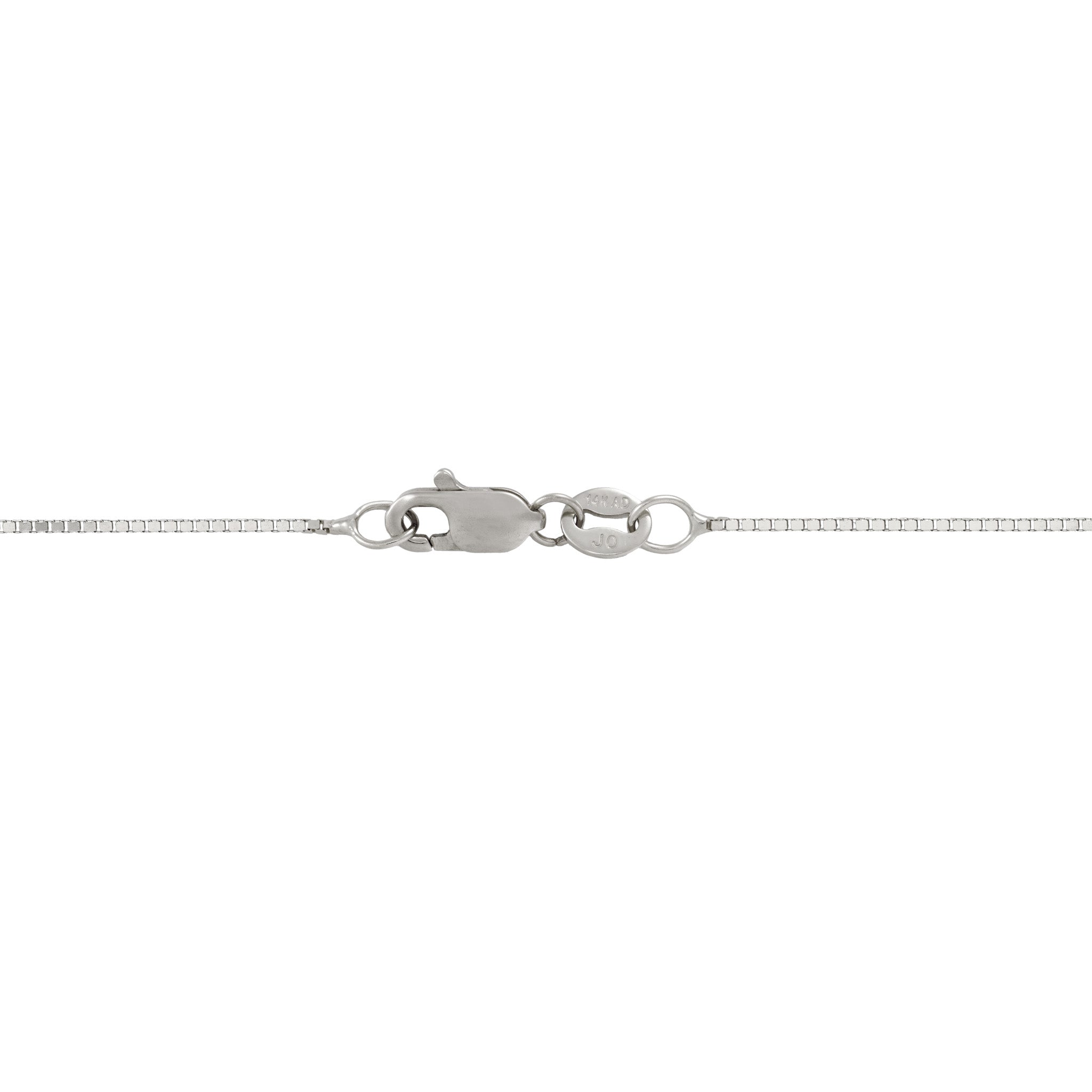 0.8mm Venetian Box Chain in White Gold