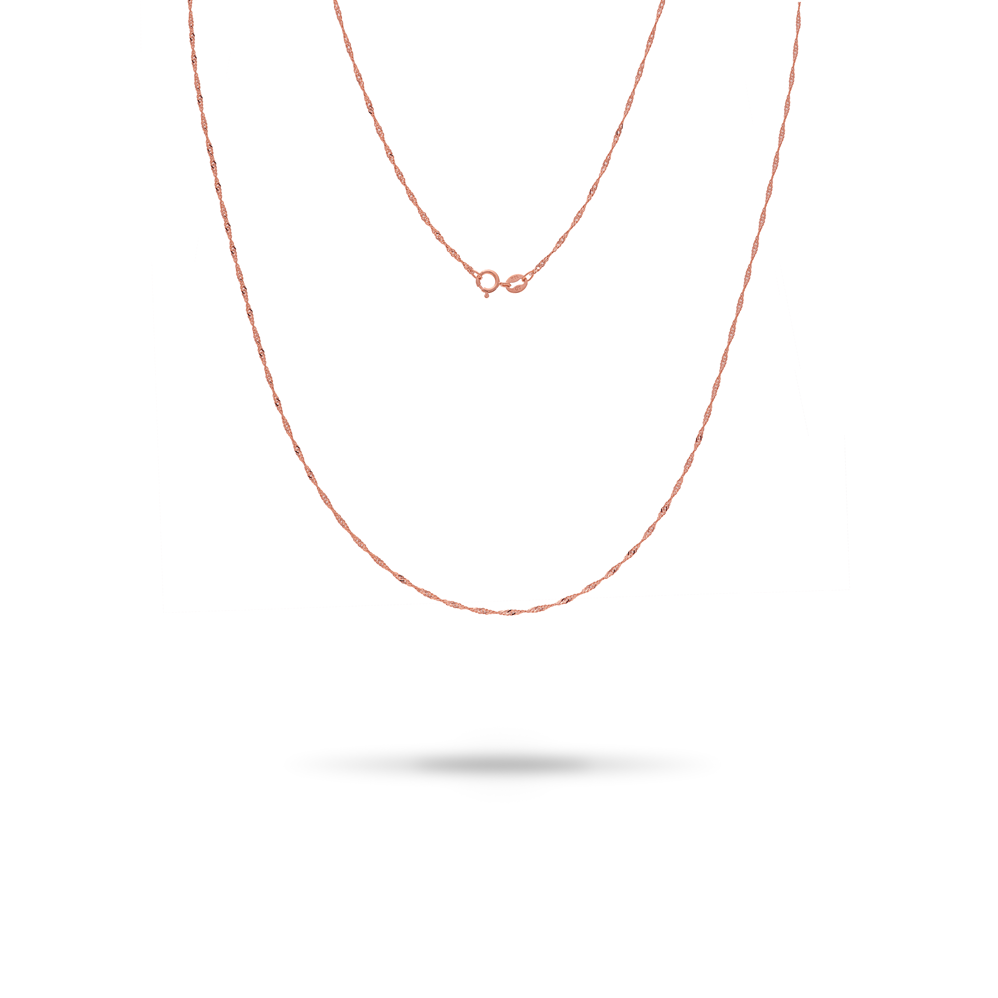 1.0mm Singapore Chain in Rose Gold