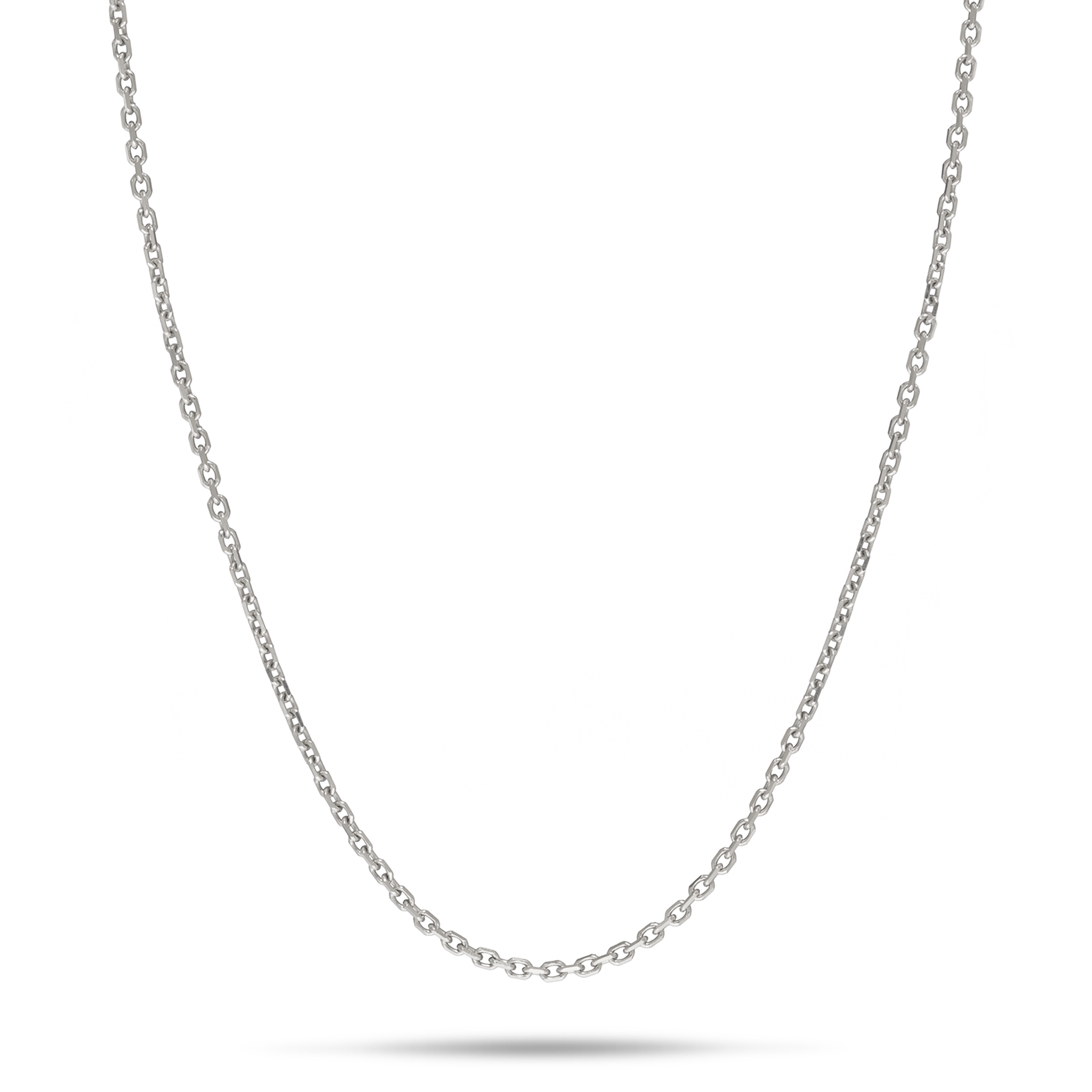 24" verstellbare 1,0 mm Kabelkette in Weißgold – 1 mm