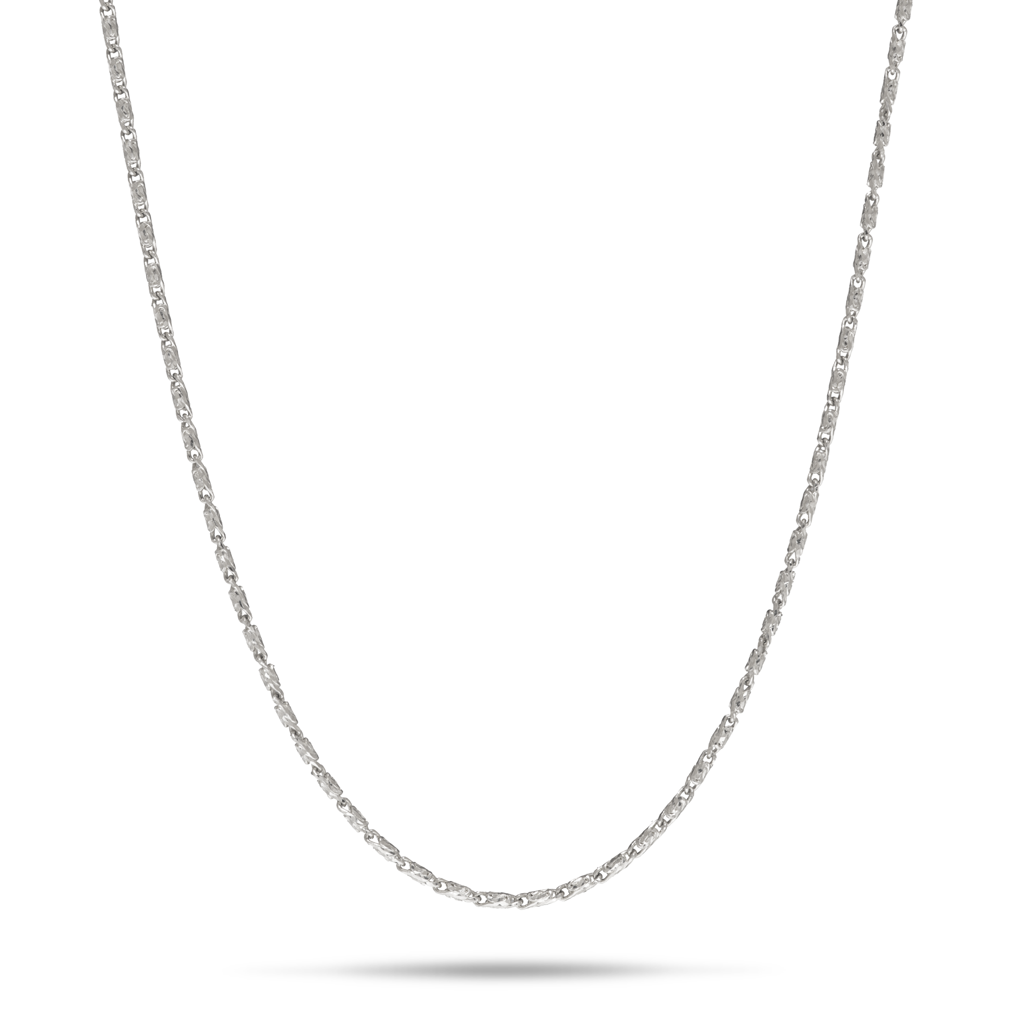 24" verstellbare 0,9 mm Raso-Kette in Weißgold