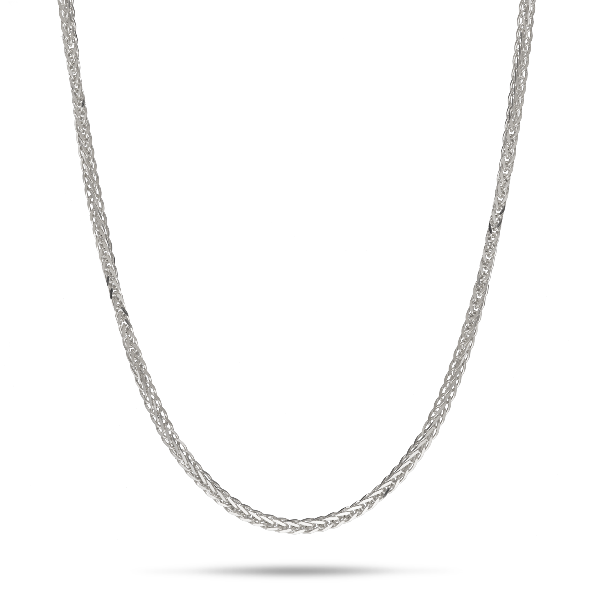 24" verstellbare 1,4 mm Espiga-Kette in Weißgold