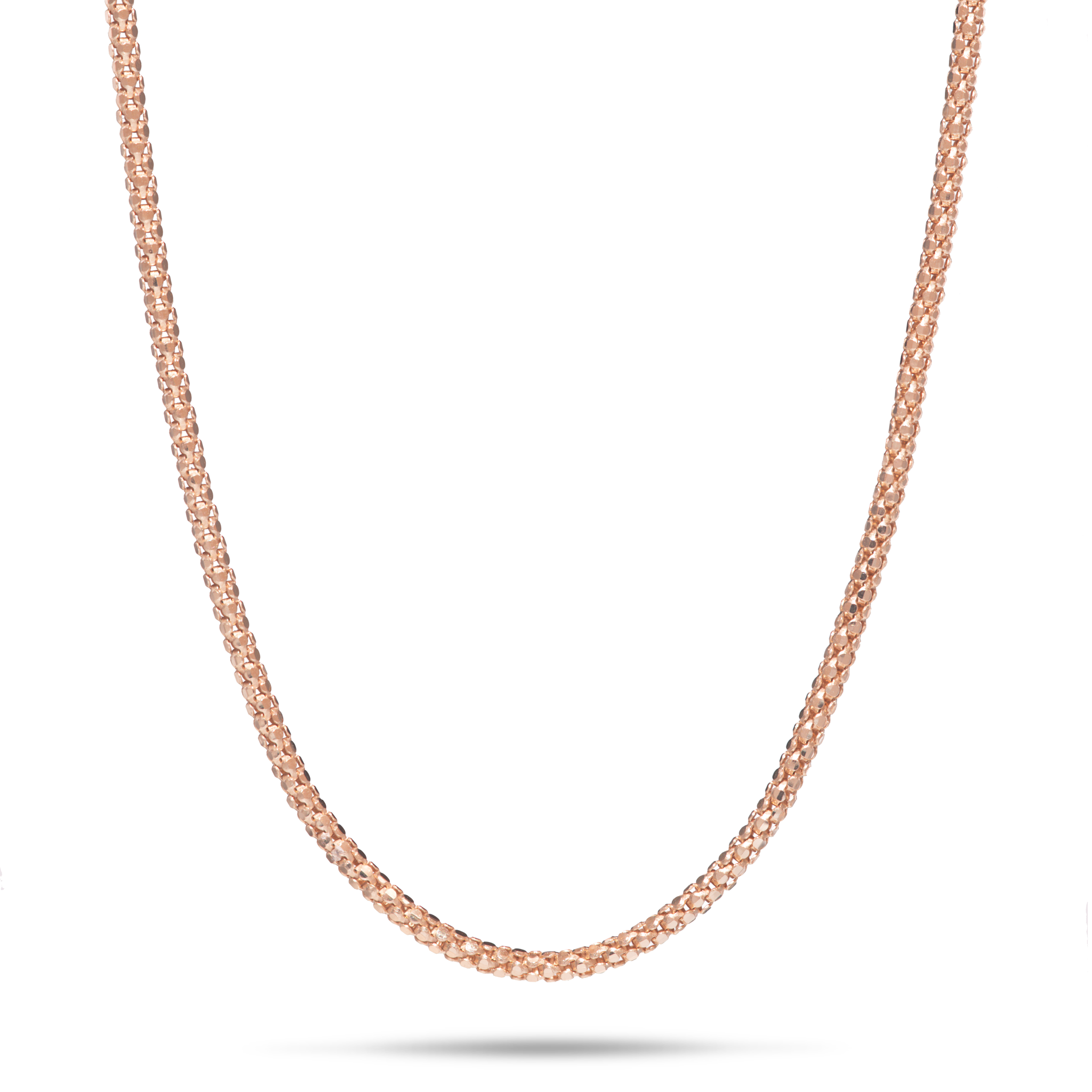 1,6 mm Popcornkette in Roségold