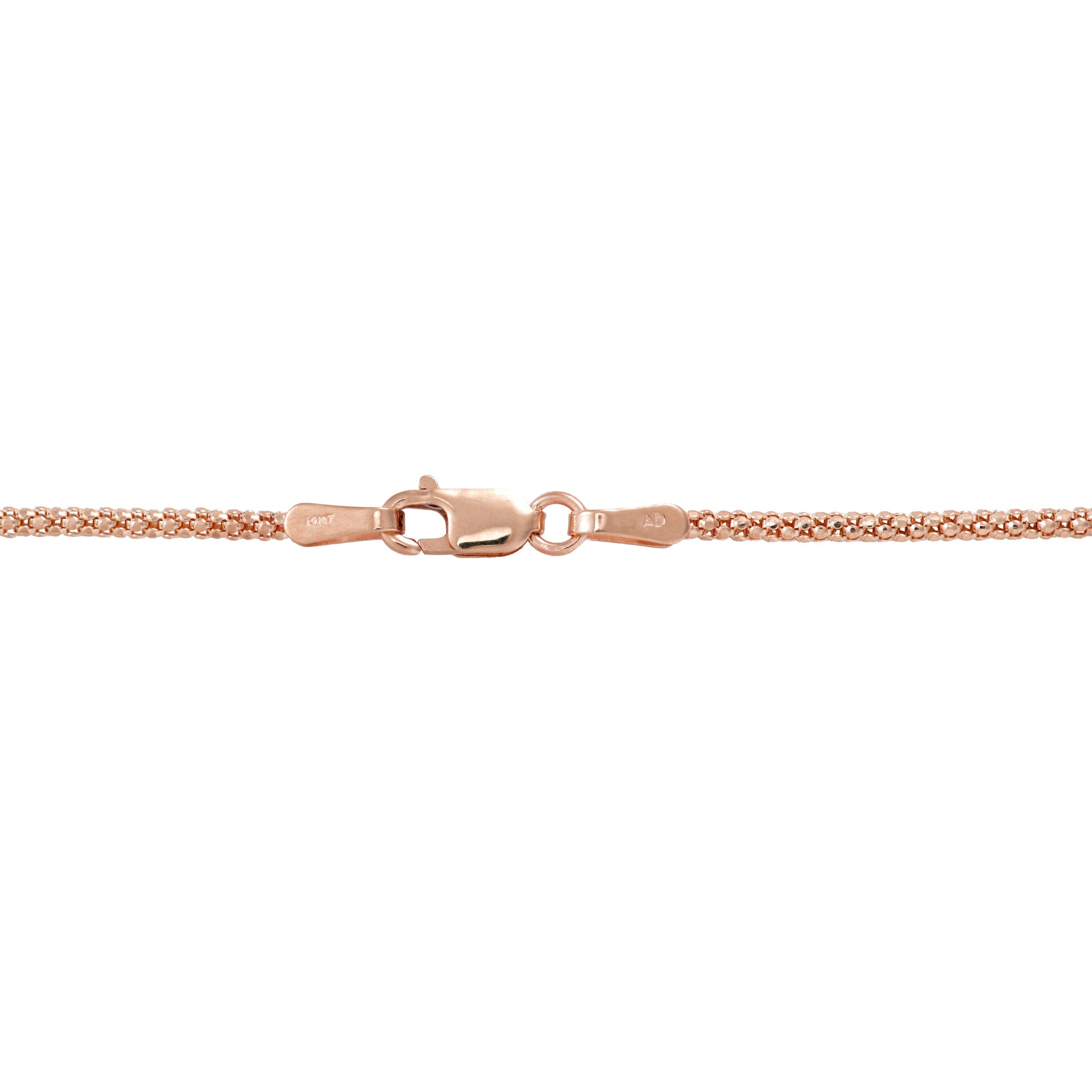 1.6mm Popcorn Chain in Rose Gold