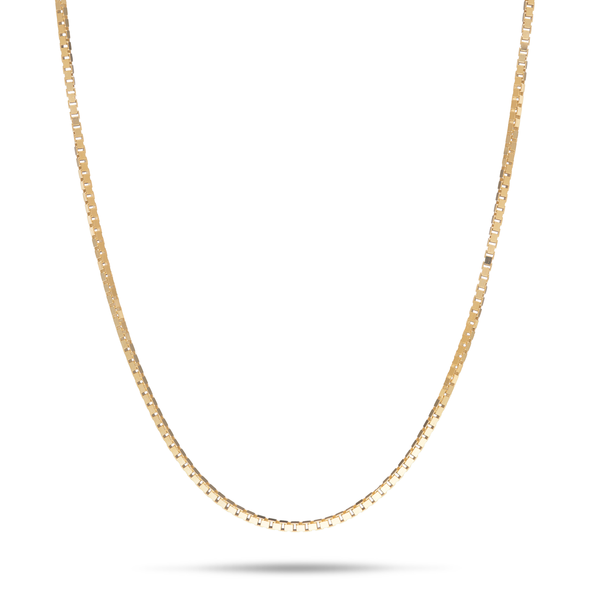 16-22" verstellbare 0,85 mm Kastenkette in Gold