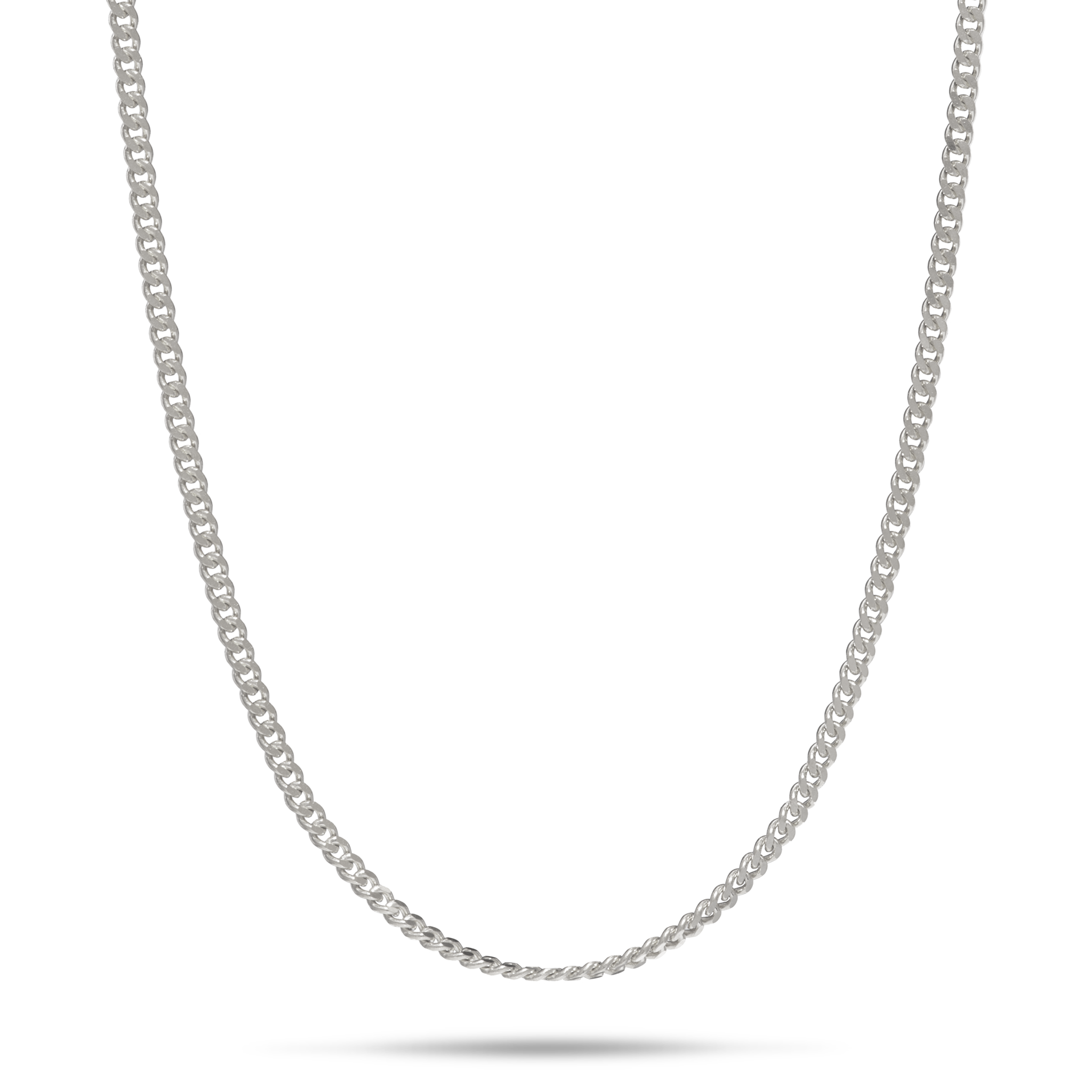 18" 1,5 mm Gourmette-Kette in Weißgold