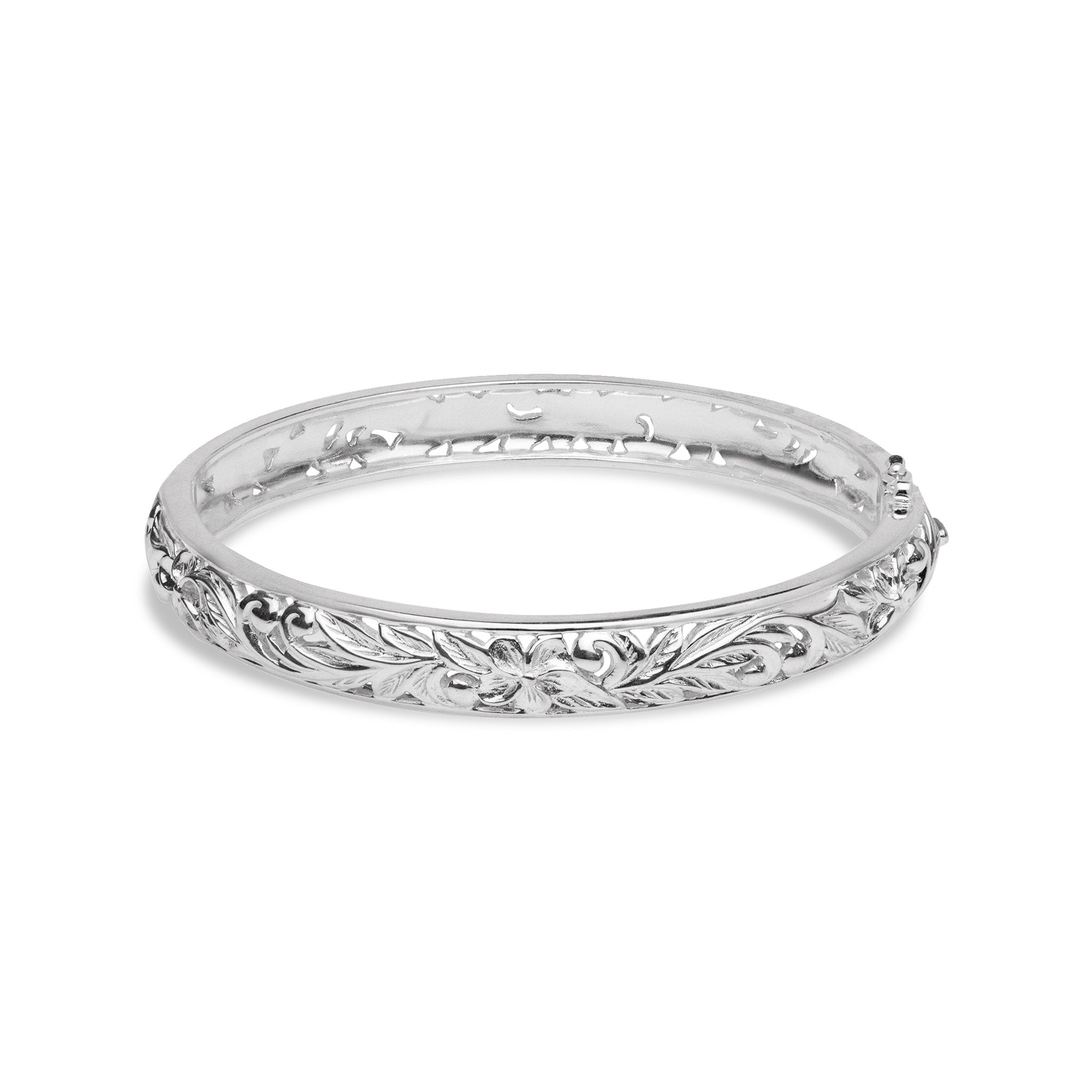 ハワイアンの家宝のプルメリアブレスレットのスターリングシルバー -  8mm