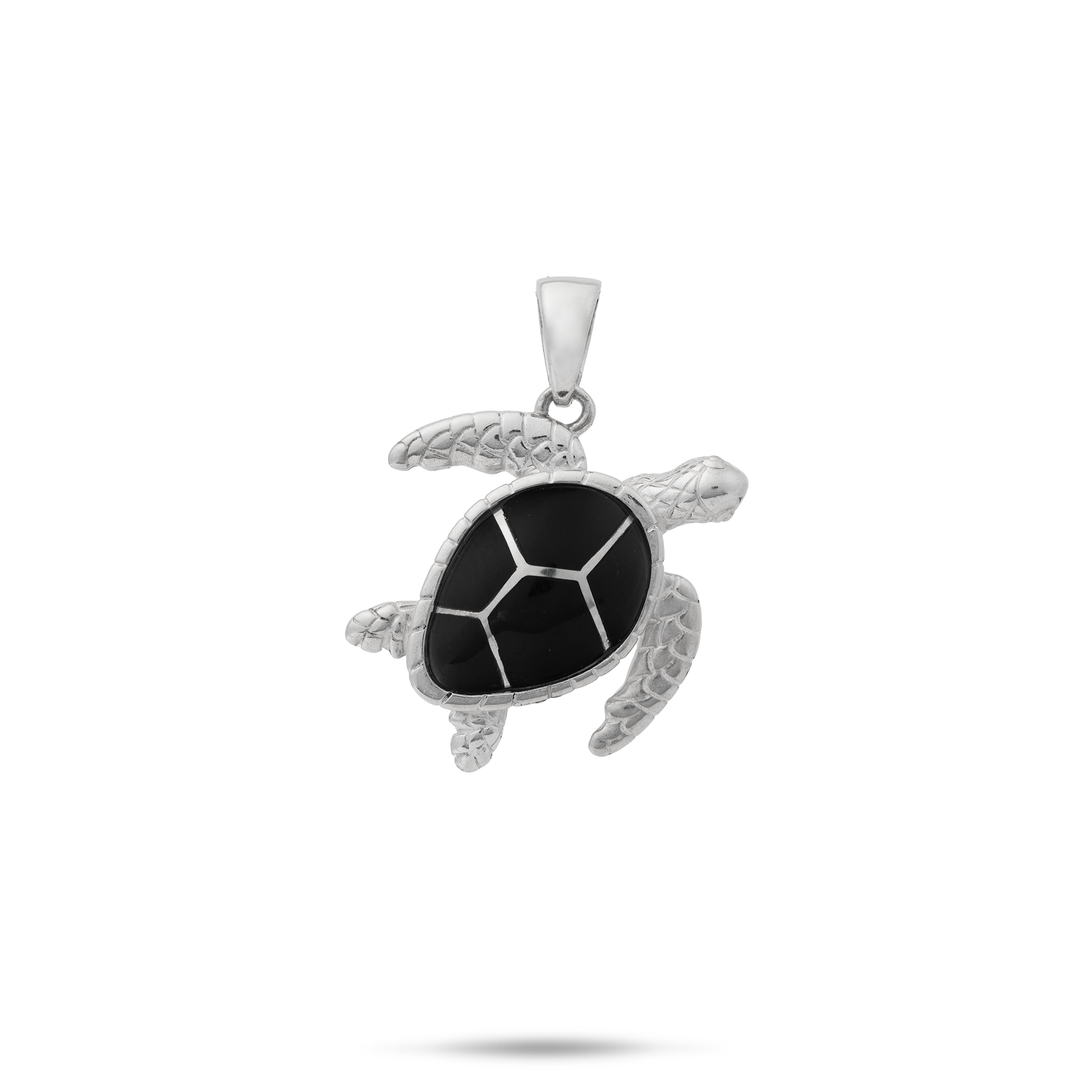 Honu Black Coralペンダントのスターリングシルバー -  19mm