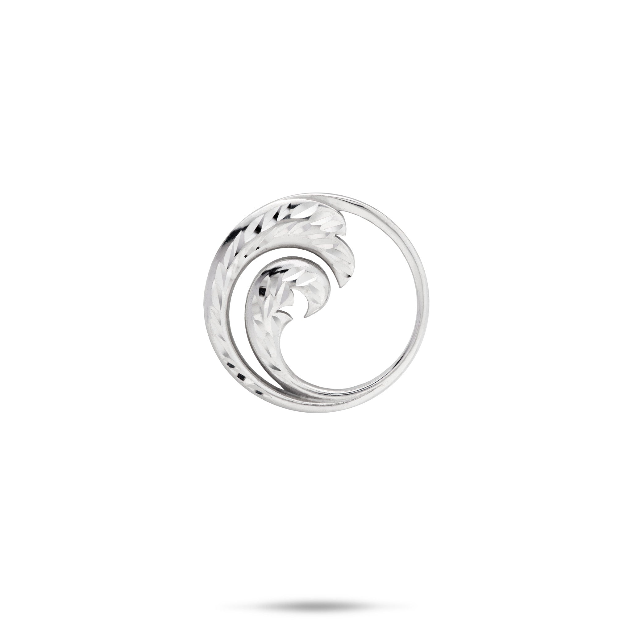 18mm Nalu Charm/Pendant in Sterling Silver on a white background